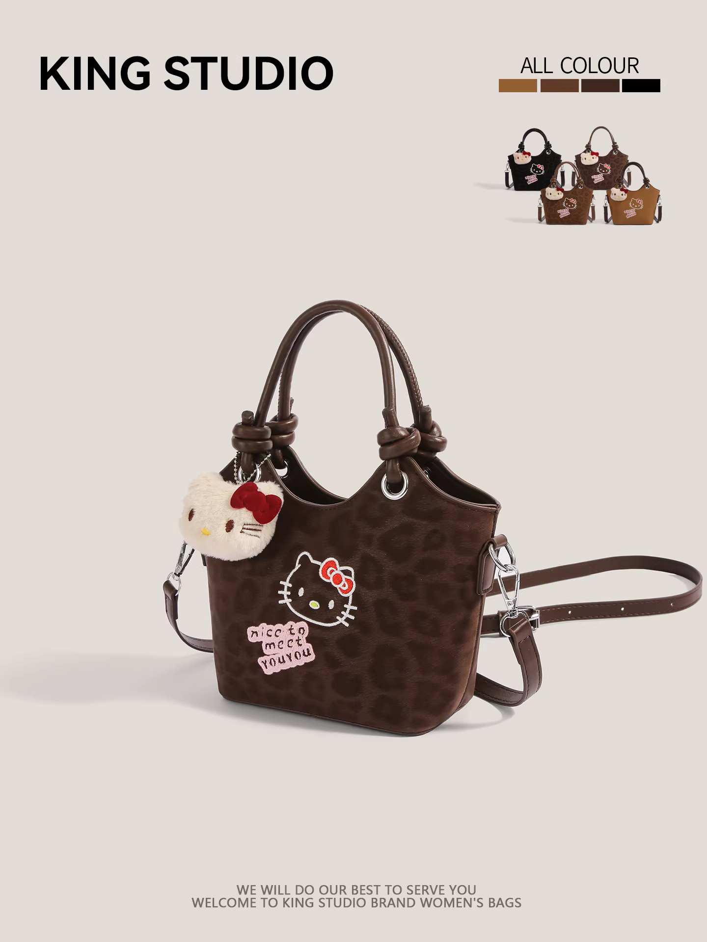 Túi Hello Kitty dễ thương dành cho nữ, mẫu mới 2025, túi đeo vai/chéo đa năng hình hoạt hình Hello Kitty thời thượng