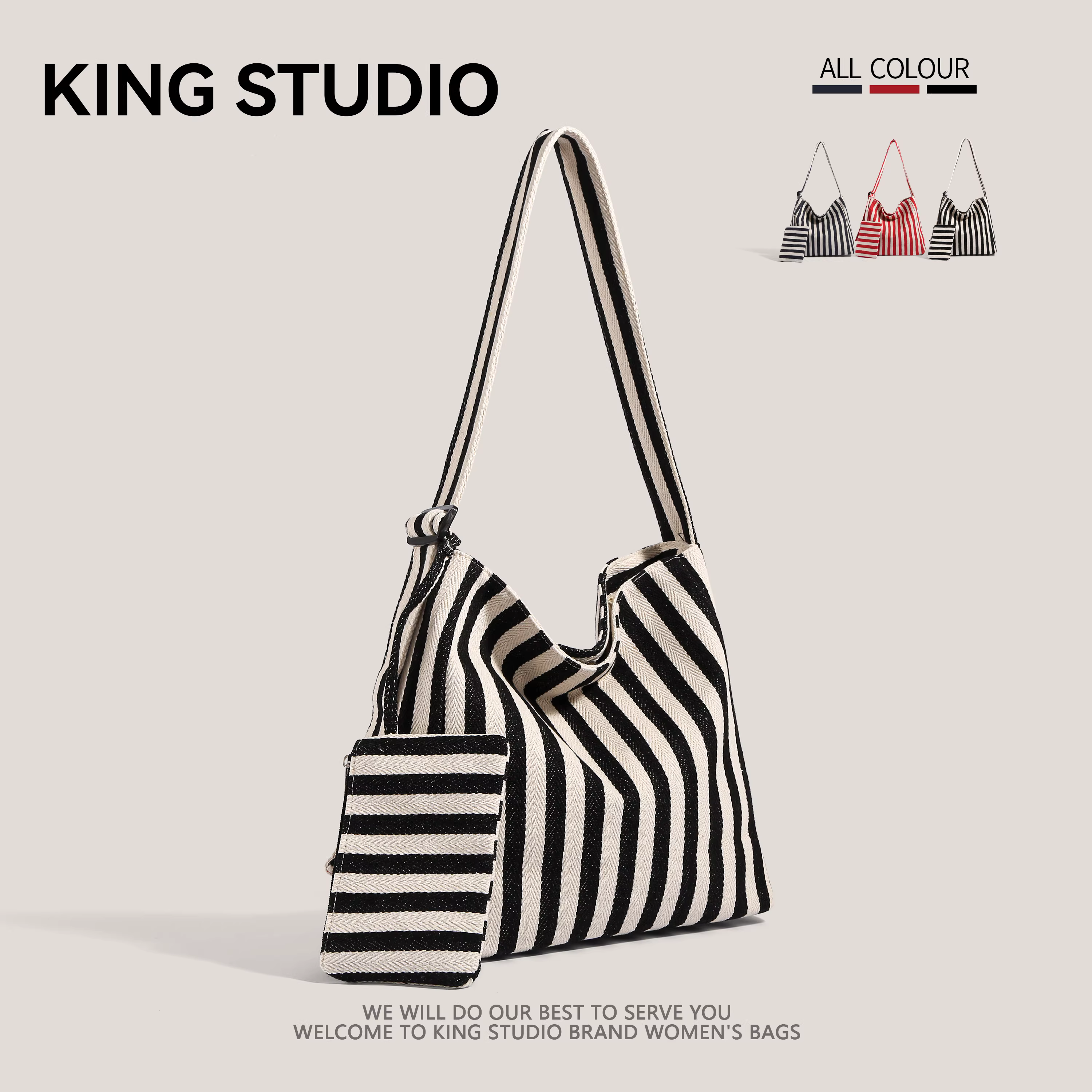 Túi xách nữ cỡ lớn kẻ sọc, mẫu mới 2025, phong cách Hàn Quốc thời thượng, đa năng, dùng đi làm, đi học, đi chơi, đi mua sắm