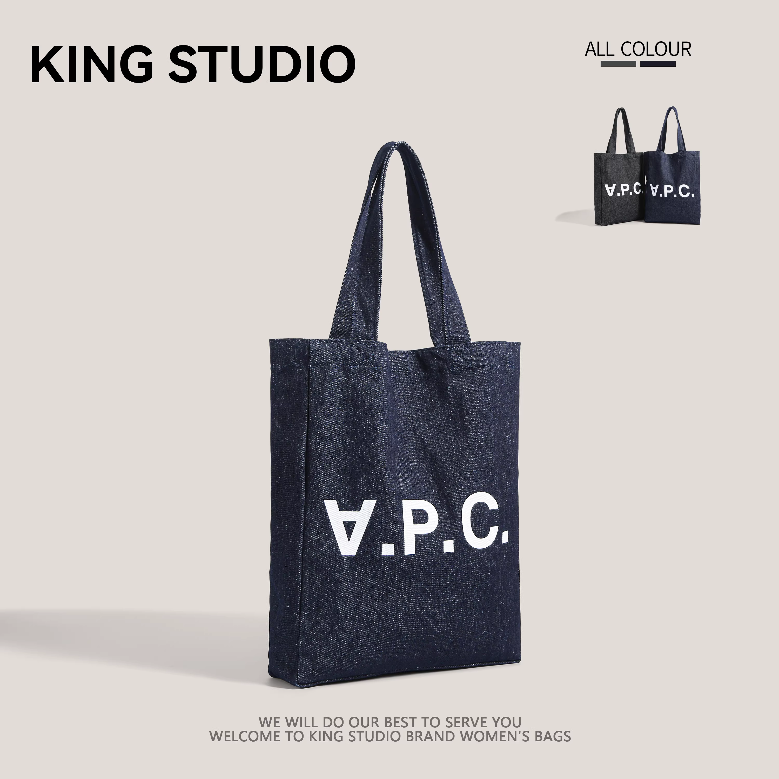 Túi denim cỡ lớn dành cho nữ, mẫu mới 2025, túi đeo vai in chữ thời trang, đa năng, phù hợp cho học sinh, sinh viên, đi làm, đi học