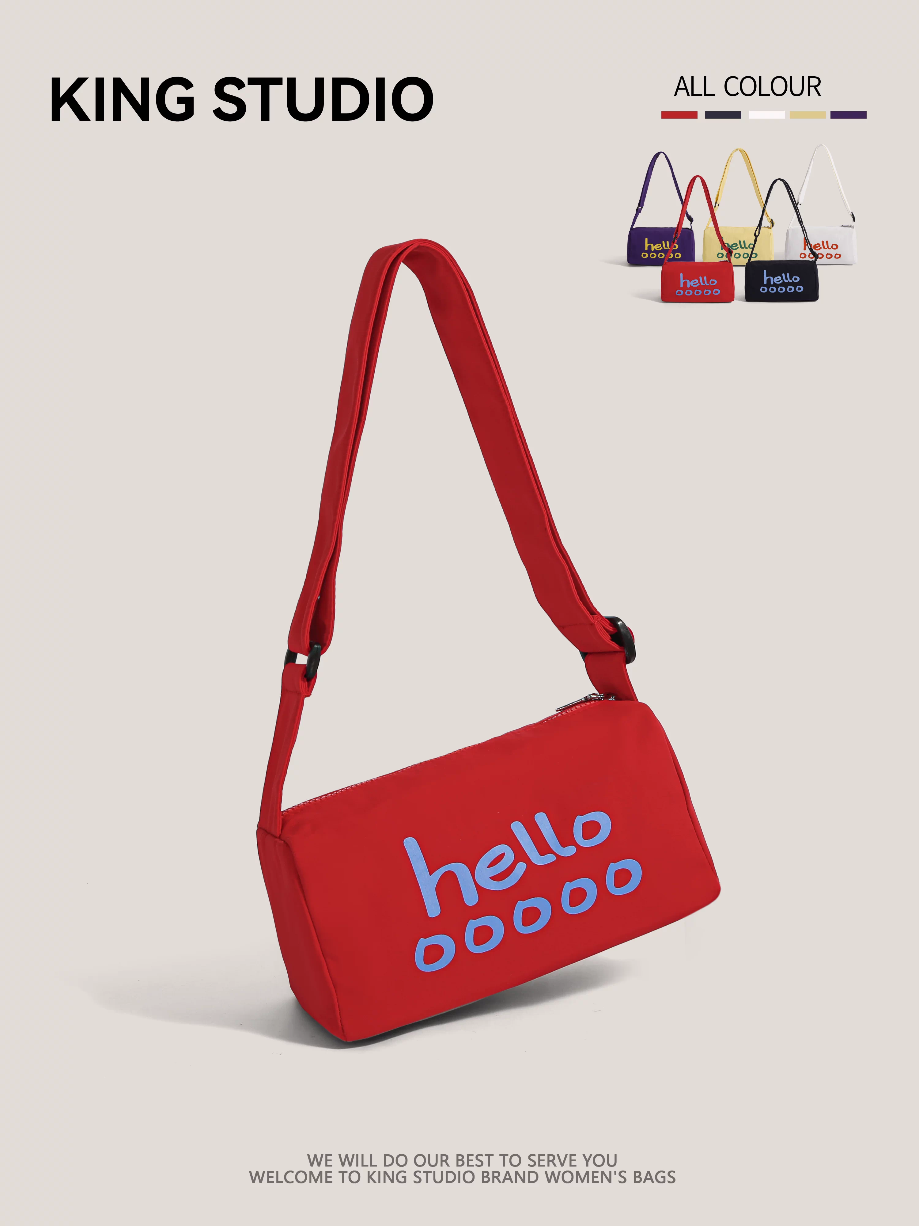 Túi vải canvas chữ cái dành cho nữ 2025 thời trang mới Hàn Quốc túi gối kiểu dáng giản dị dung tích lớn đeo vai nách túi đeo chéo