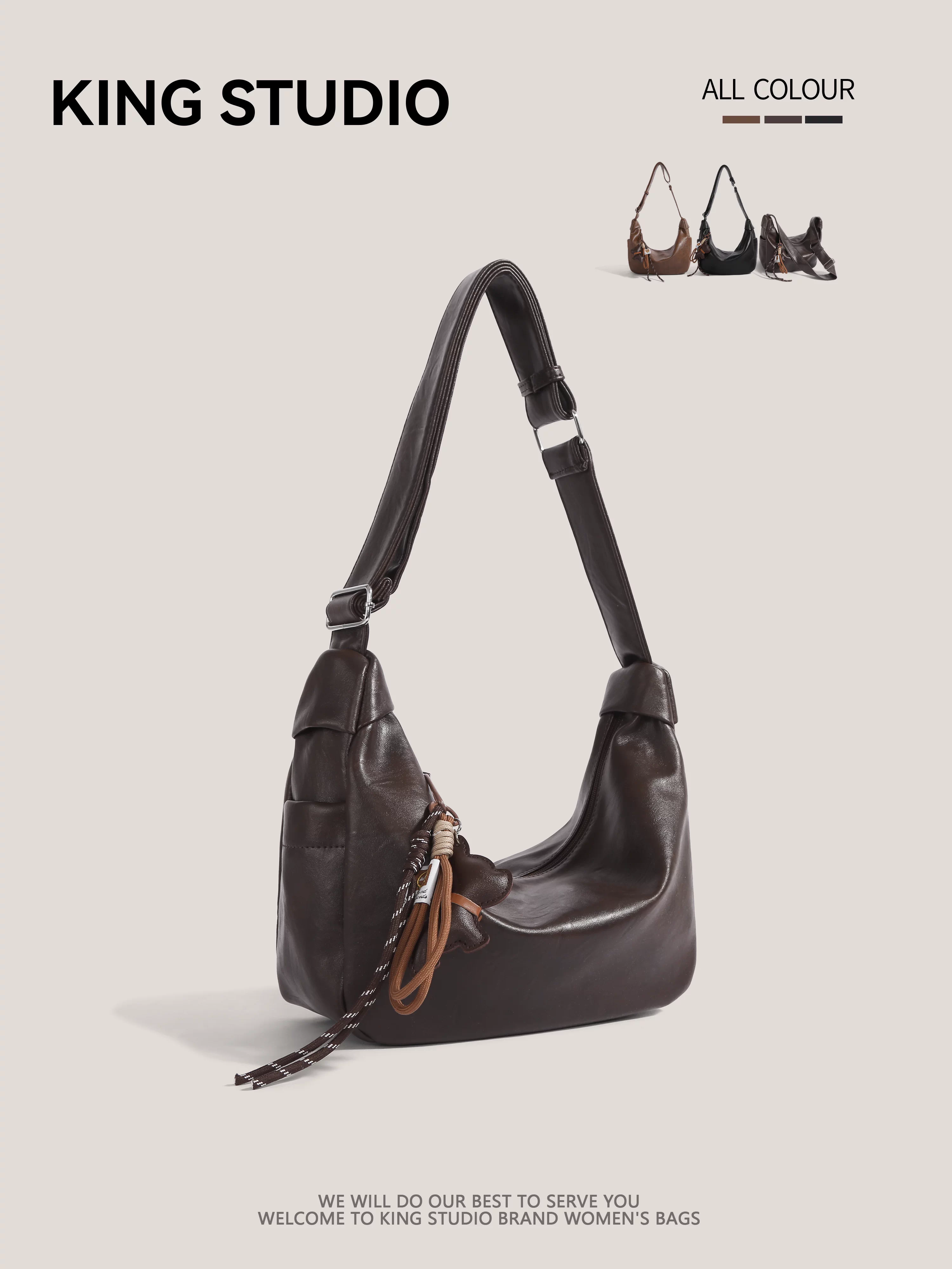 Túi xách retro cỡ lớn dành cho nữ, mẫu mới 2025, thời trang cá tính, túi tote đa năng, đeo vai, đeo chéo