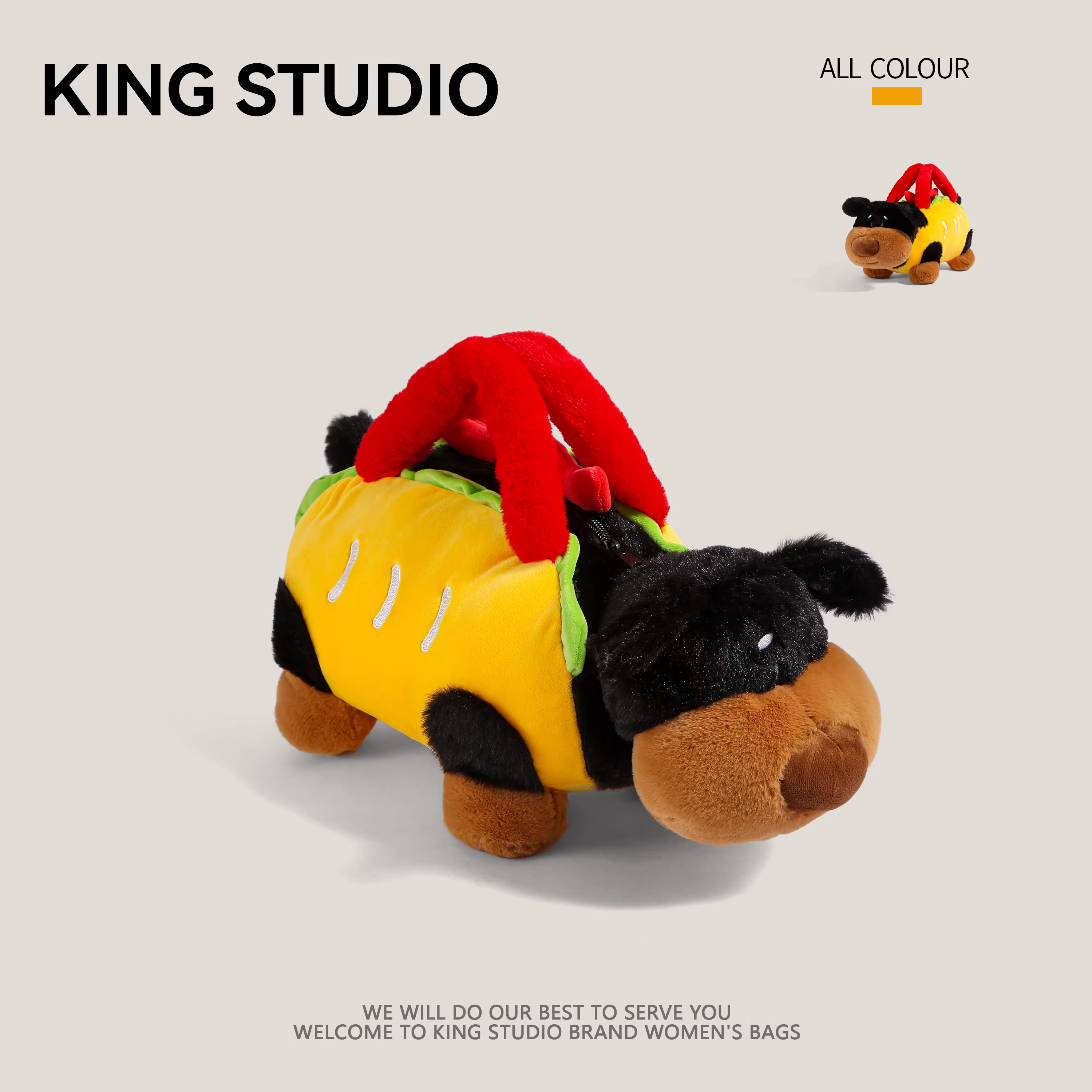 Túi xách hình xúc xích độc đáo, sáng tạo, cá tính, mẫu mới 2025, xu hướng thu đông, thú nhồi bông dễ thương, hình chó dachshund