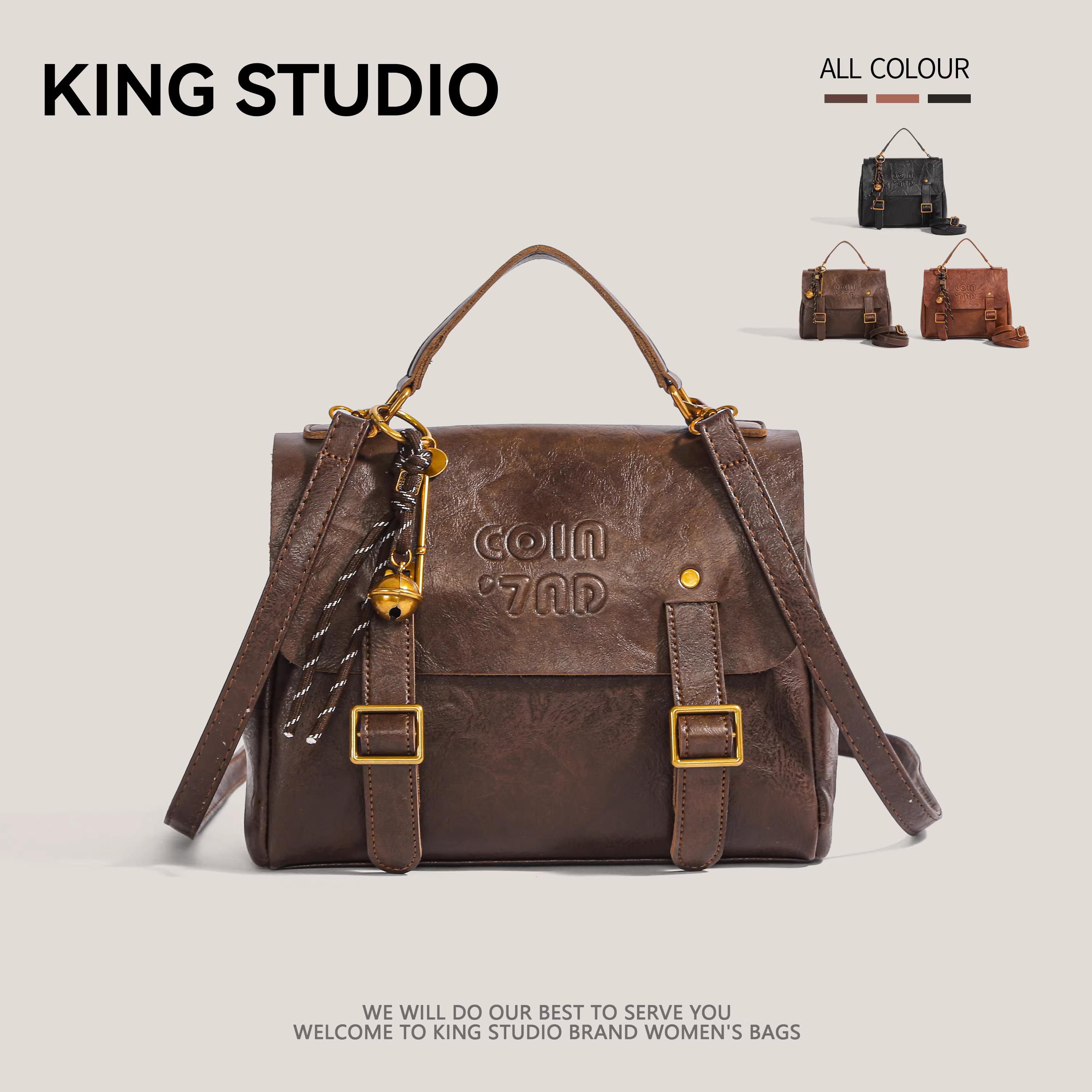 Ba lô nữ mùa thu cuối năm 2025, kiểu dáng mới thời thượng, đa năng, phong cách retro, túi xách đi làm, túi tote