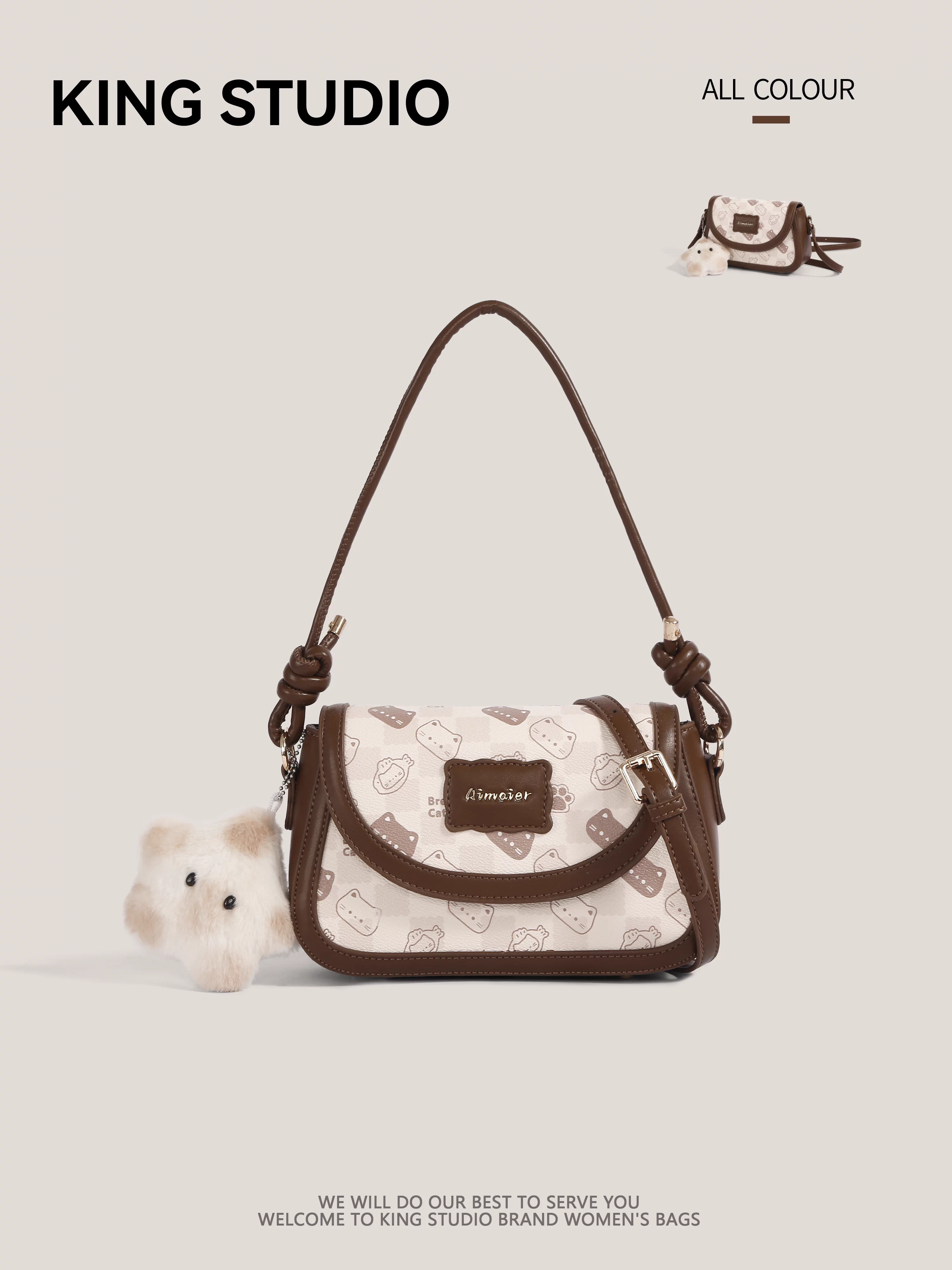 Túi xách mèo dễ thương dành cho nữ 2025, mẫu mới thời thượng, túi đeo nách cao cấp, túi đeo vai và đeo chéo đa năng, thời trang.