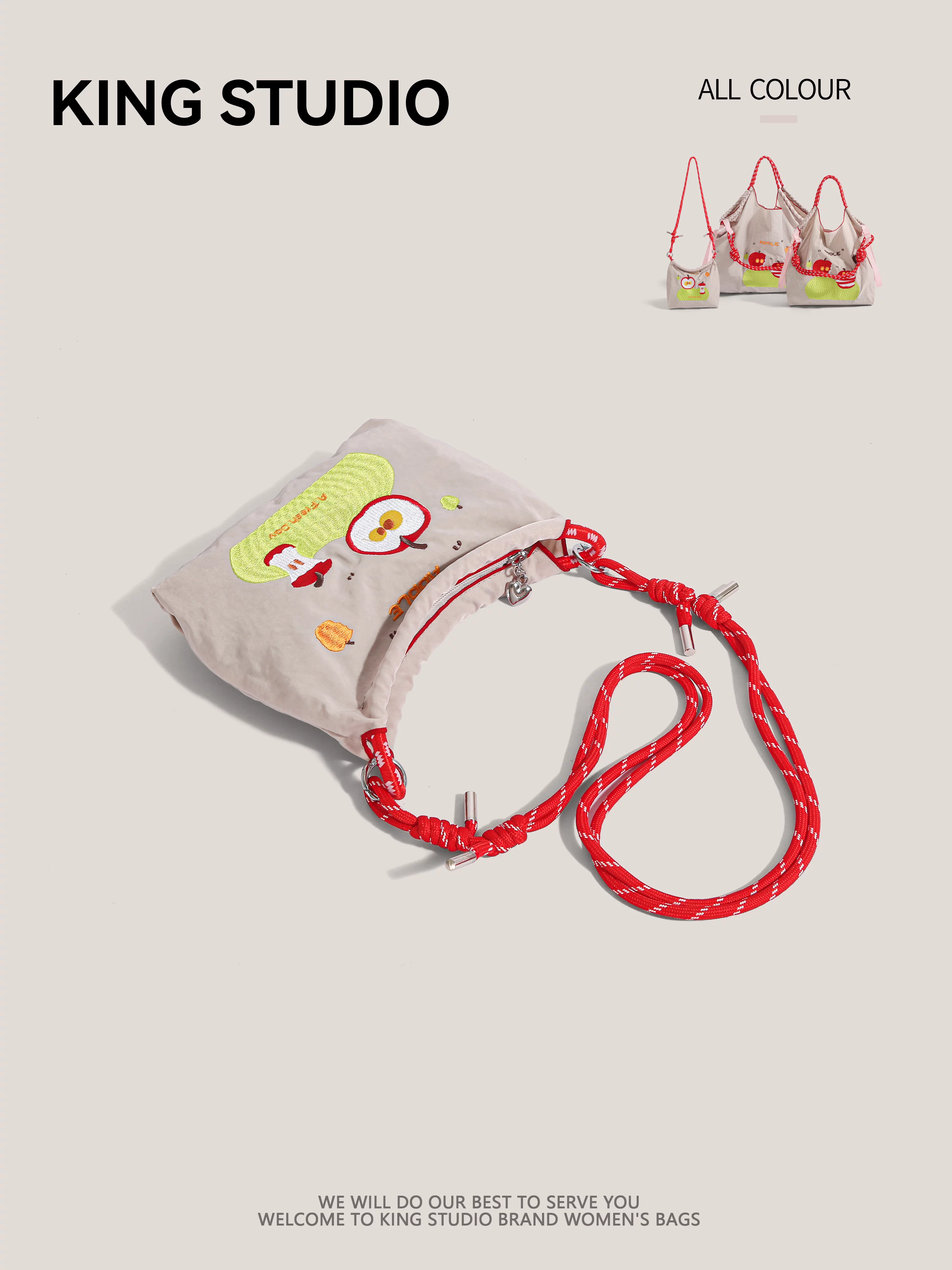 Túi mua sắm thân thiện với môi trường thêu dây chuyền kiểu Nhật, túi nylon, túi tote mini, túi đựng điện thoại, túi đeo chéo một vai