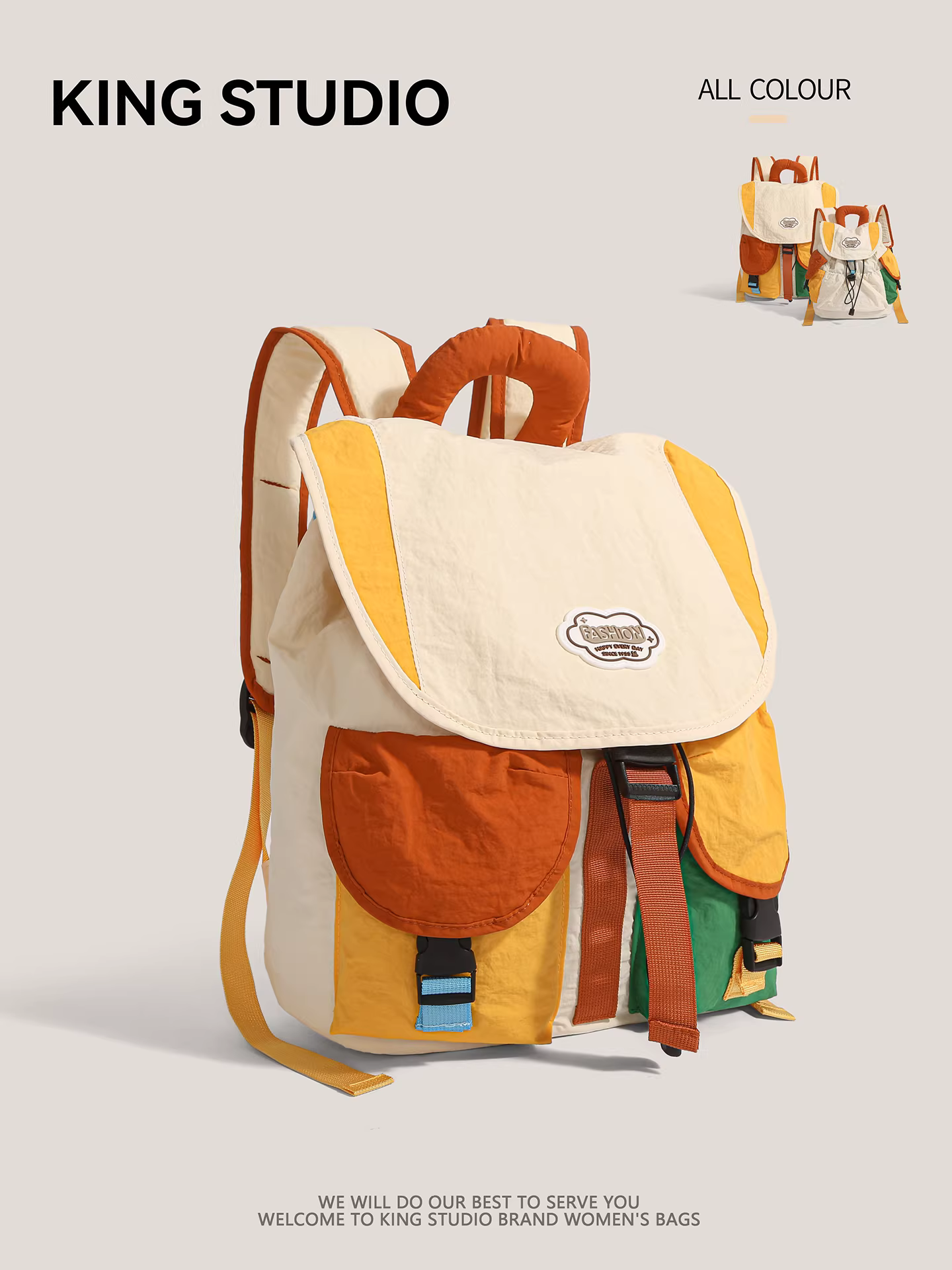 Ba lô học sinh phối màu dành cho nữ 2025 mẫu mới thời trang dễ thương đa năng balo đi học dung tích lớn