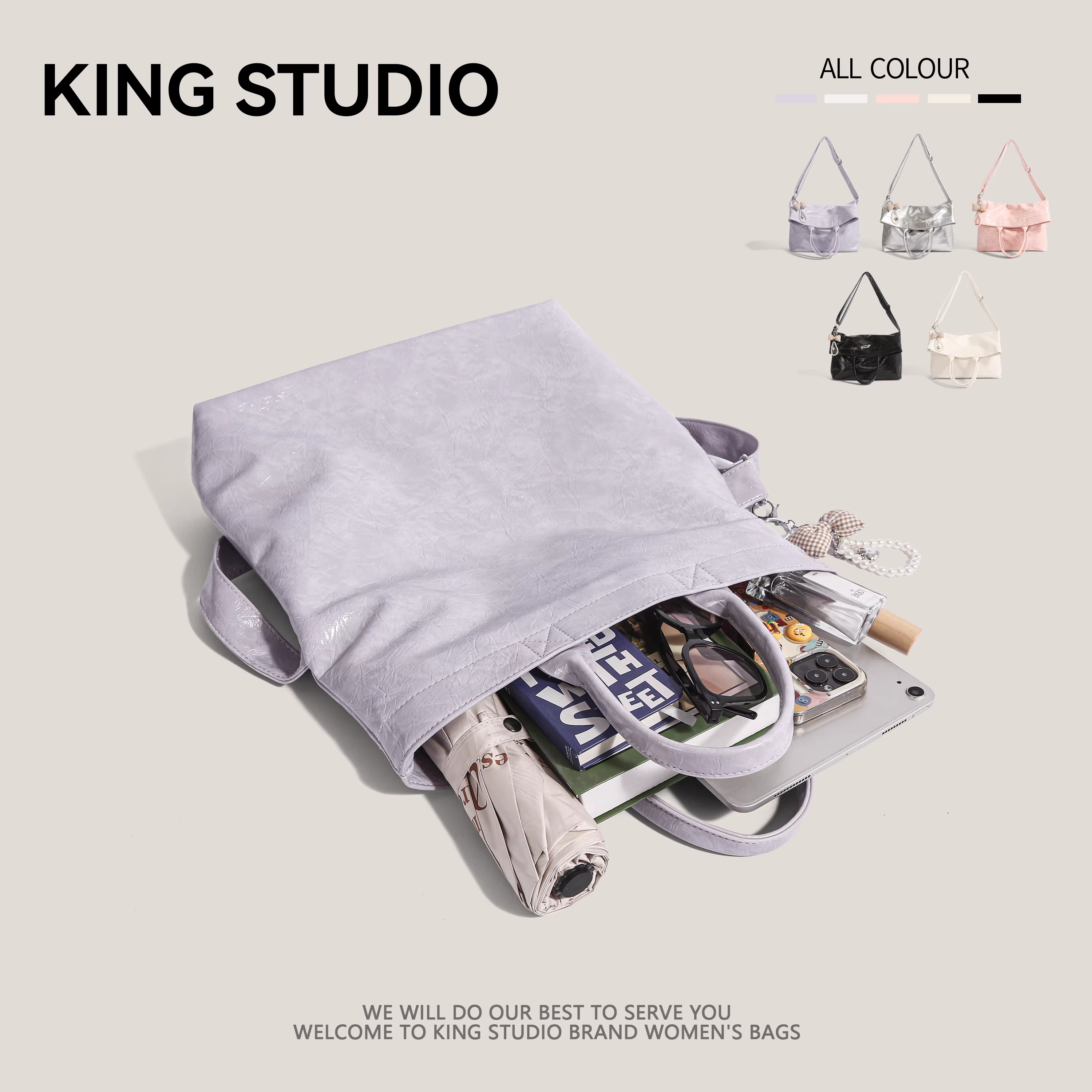 Túi xách đi làm cỡ lớn dành cho nữ, mẫu mới 2025, thời trang Hàn Quốc, đa năng, đeo vai, đeo chéo