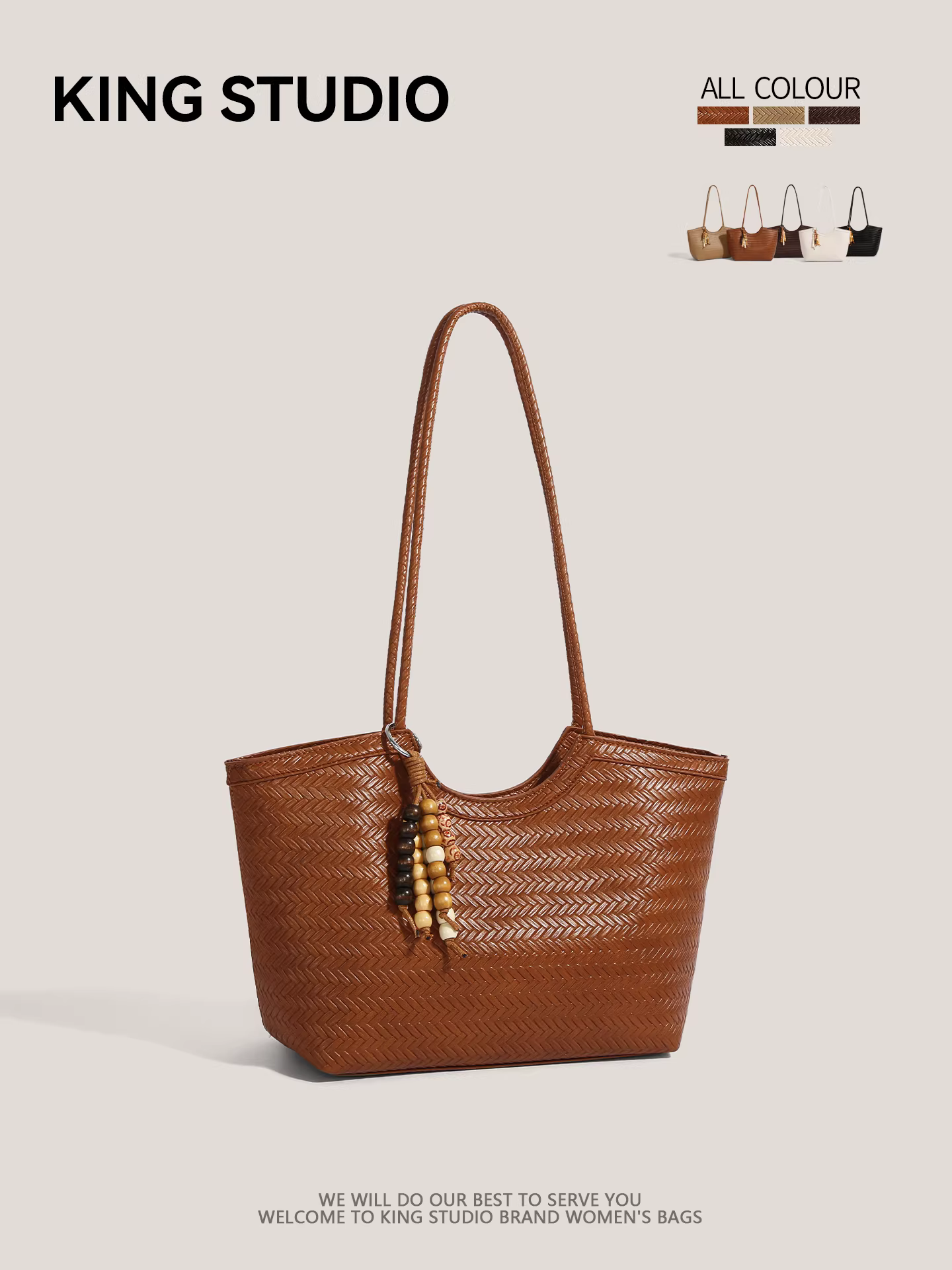 Túi xách đan lát thiết kế độc đáo dành cho nữ 2025, thời trang mới mẻ, phong cách retro, túi tote dung tích lớn, đeo nách