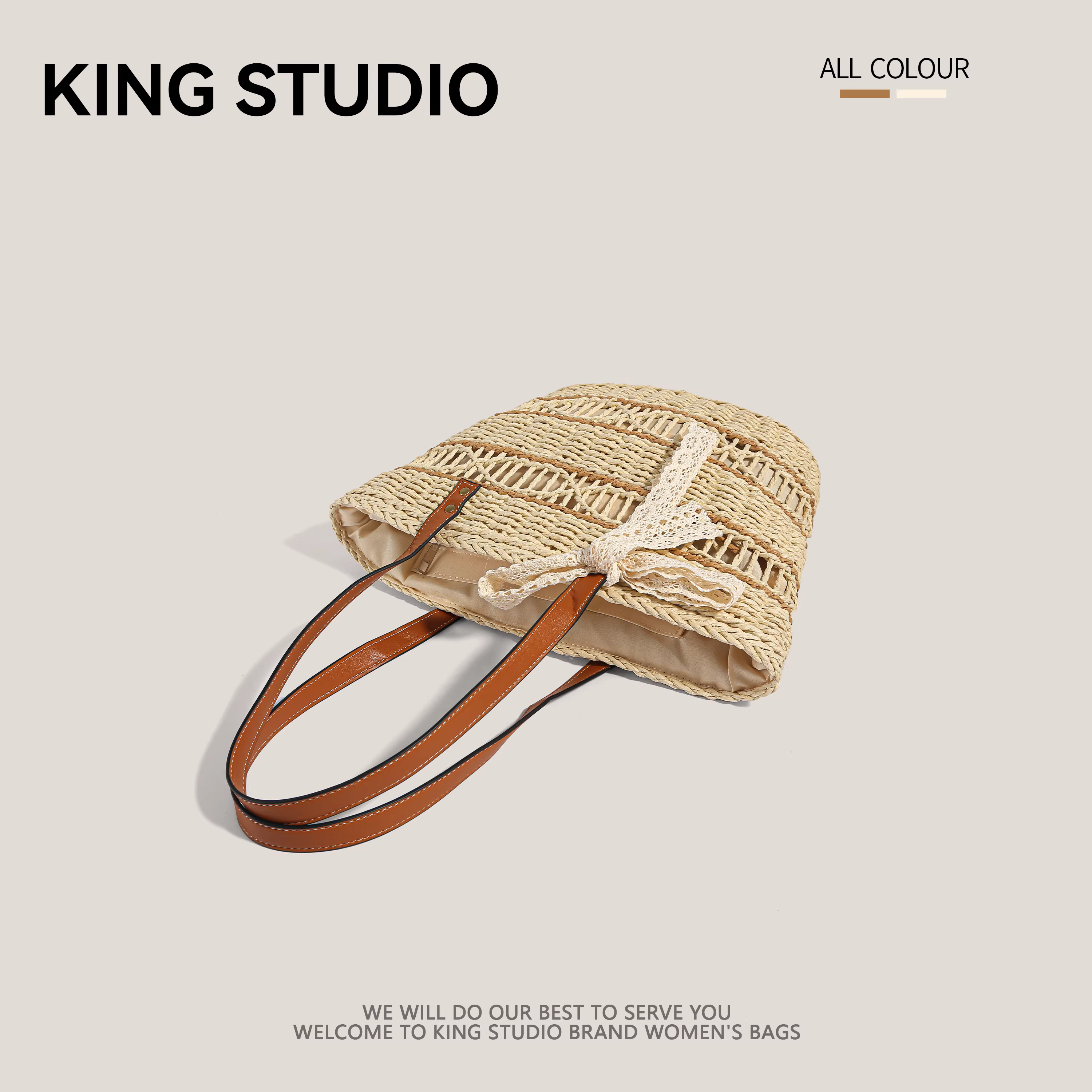 Túi cói đan tay cỡ lớn dành cho nữ, mẫu mới thời thượng hè 2025, túi xách đi biển, túi đeo vai