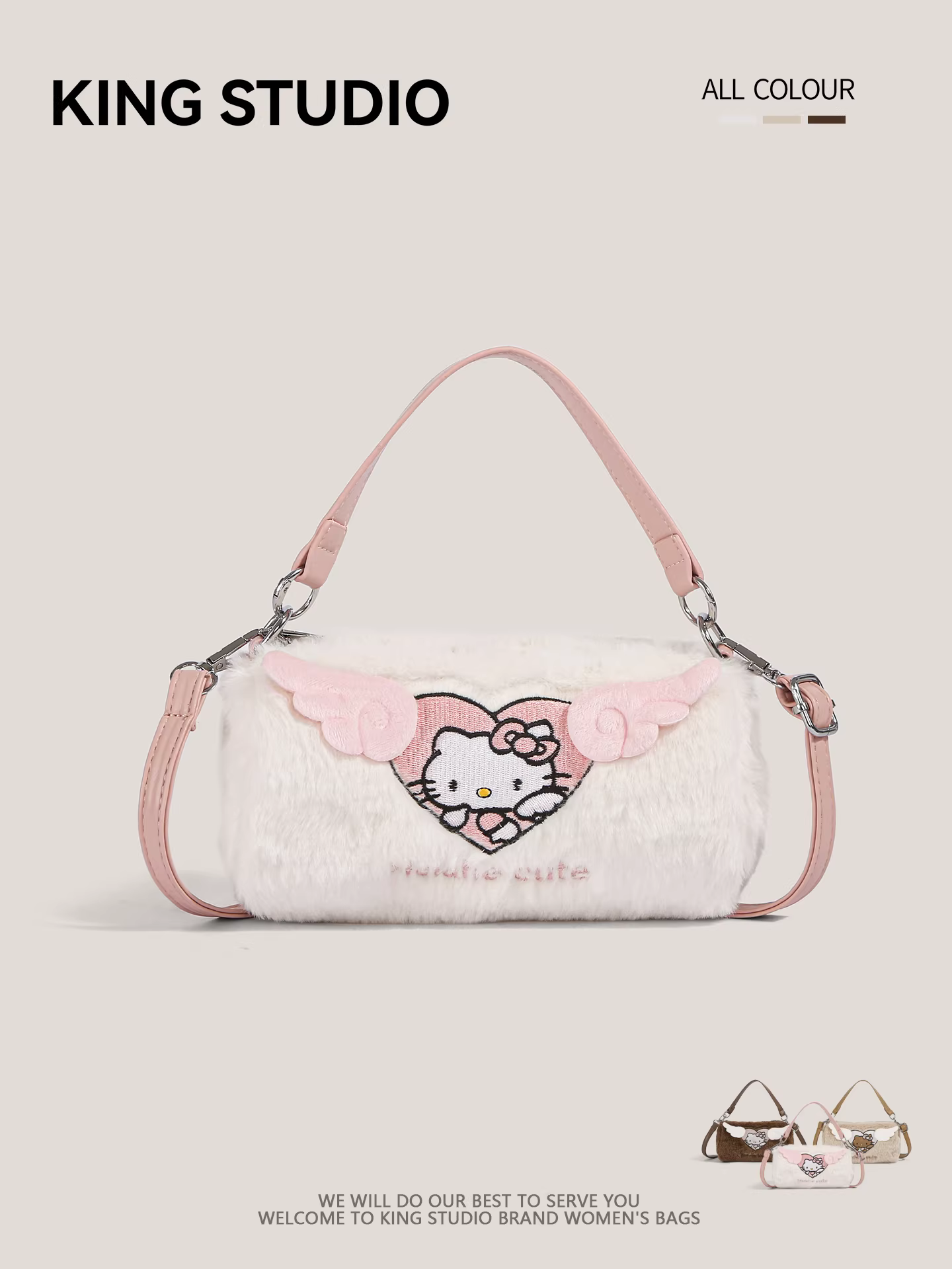 Túi Hello Kitty hoạt hình dễ thương bằng vải bông dành cho nữ, mẫu mới 2026, túi gối mini độc đáo, đa năng, đeo vai, đeo chéo