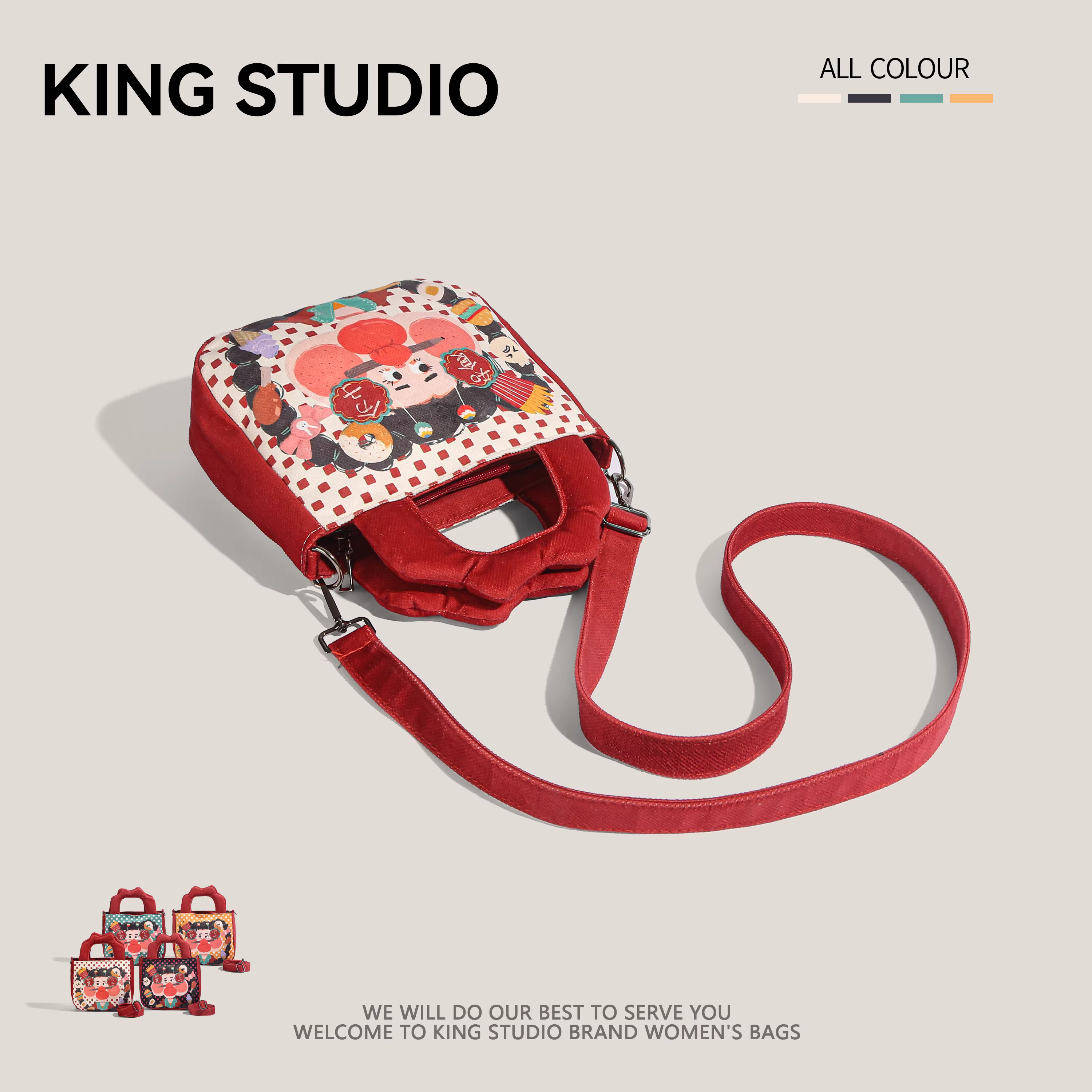 Túi xách hình xô dễ thương, thiết kế độc đáo dành cho nữ, mẫu mới xuân/hè 2025, phong cách graffiti cá tính, đeo vai/chéo.