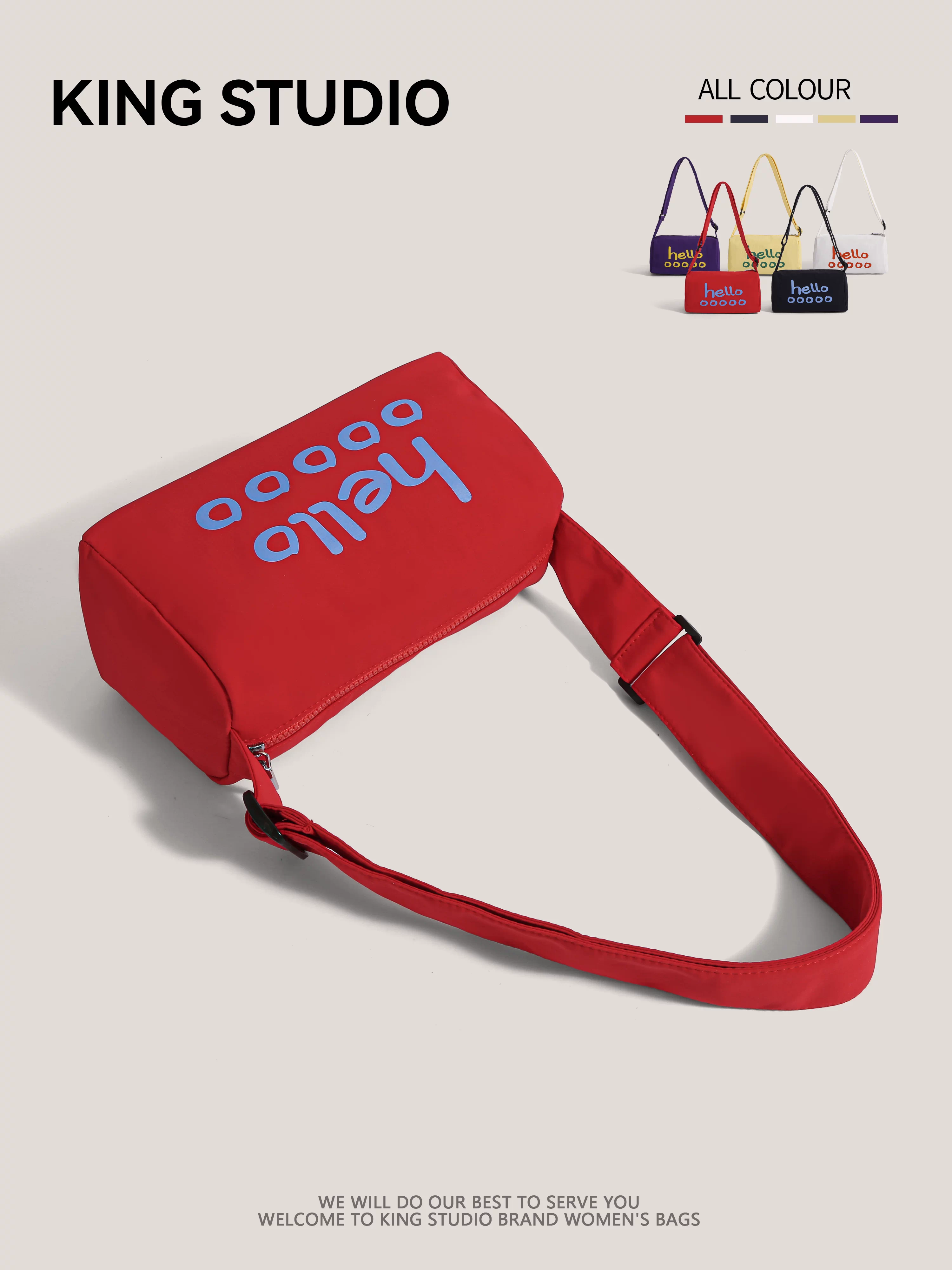 Túi vải canvas chữ cái dành cho nữ 2025 thời trang mới Hàn Quốc túi gối kiểu dáng giản dị dung tích lớn đeo vai nách túi đeo chéo