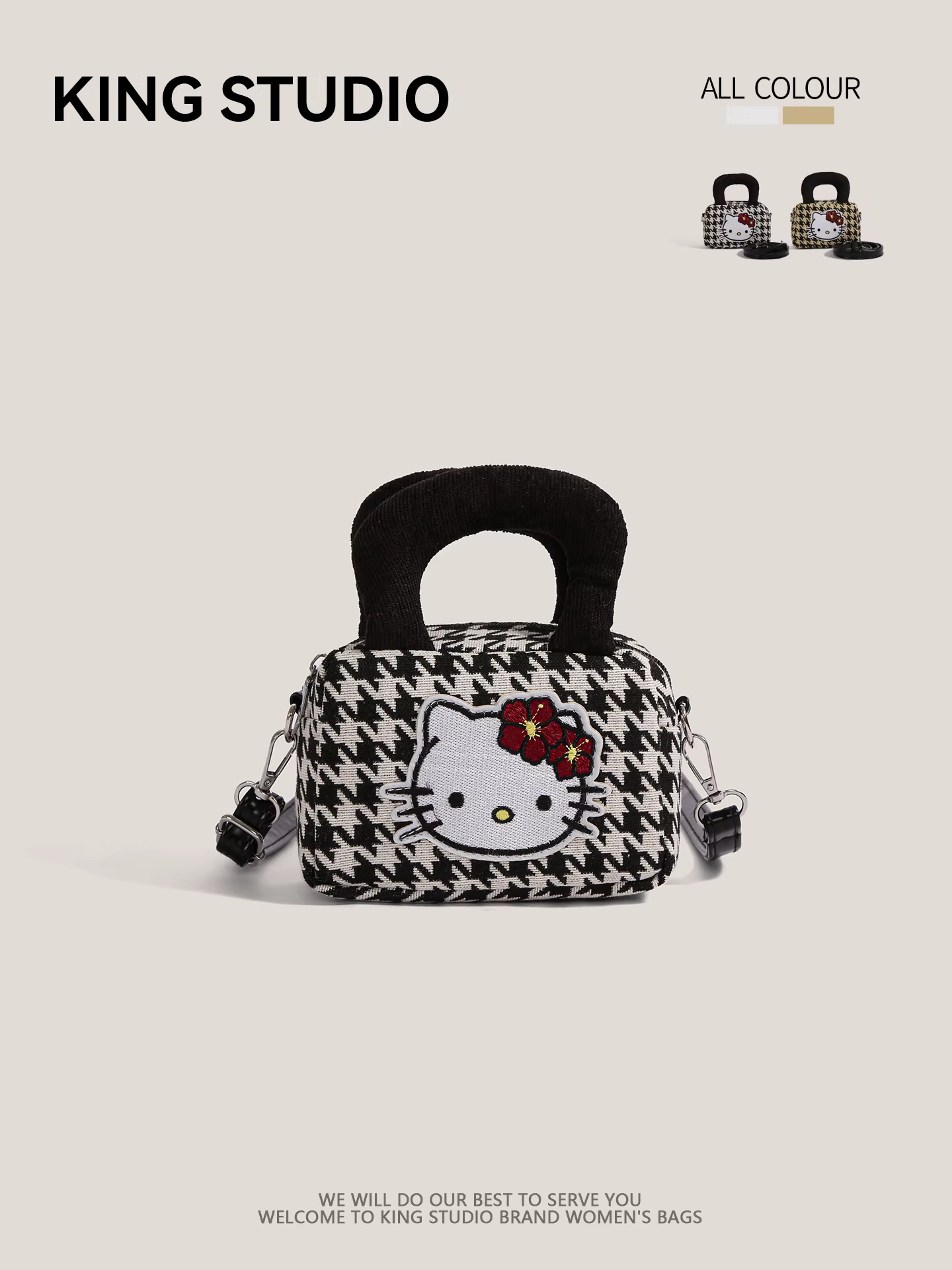 Túi xách Hello Kitty dễ thương dành cho nữ 2025, mẫu hoạt hình mới, đa năng, đeo vai, đeo chéo, túi vuông nhỏ