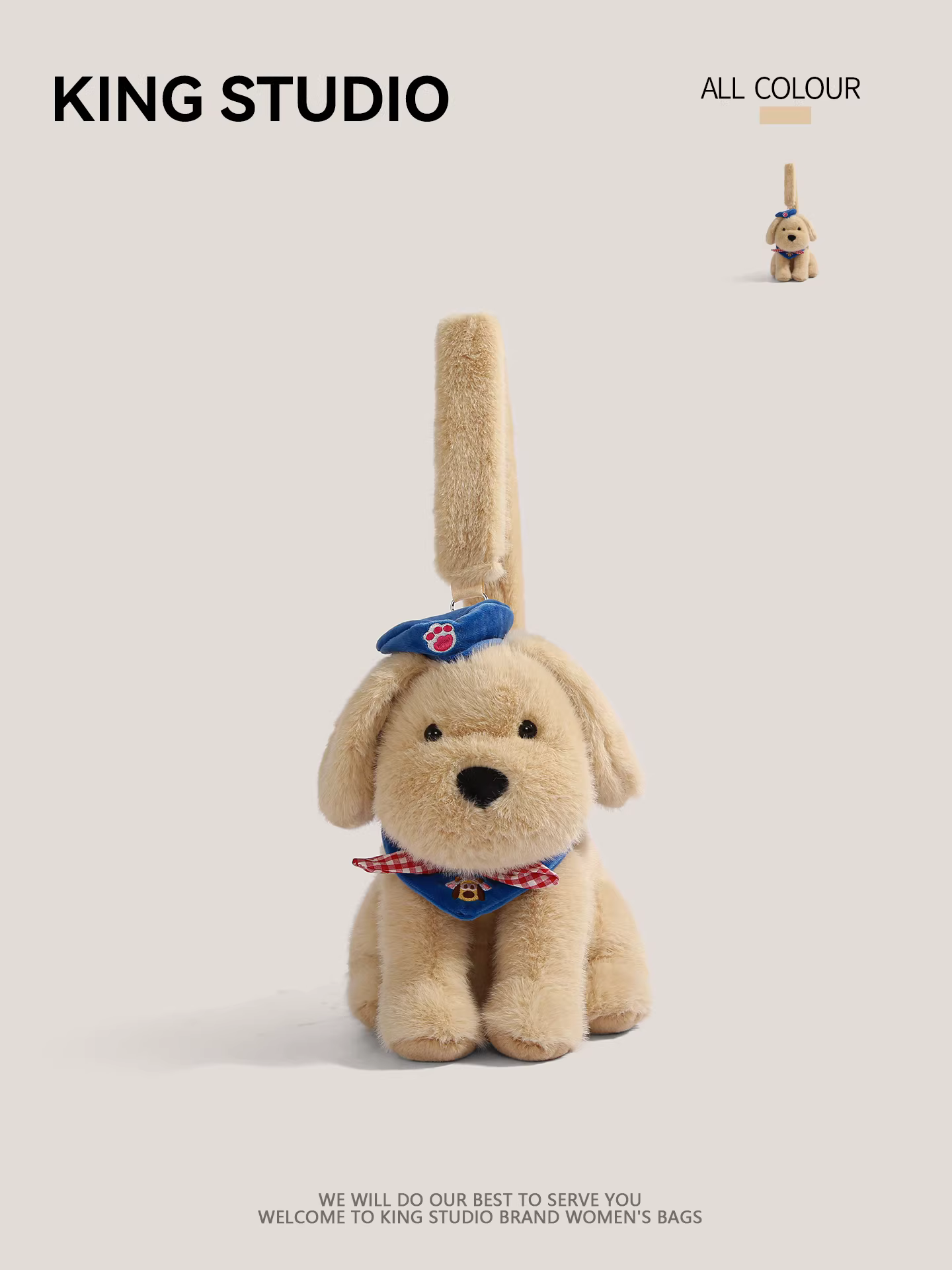 Túi xách chó Golden Retriever Tây Nguyên hot trend dành cho nữ 2025, thời trang mới, dễ thương, chất liệu lông mềm, balo hoạt hình