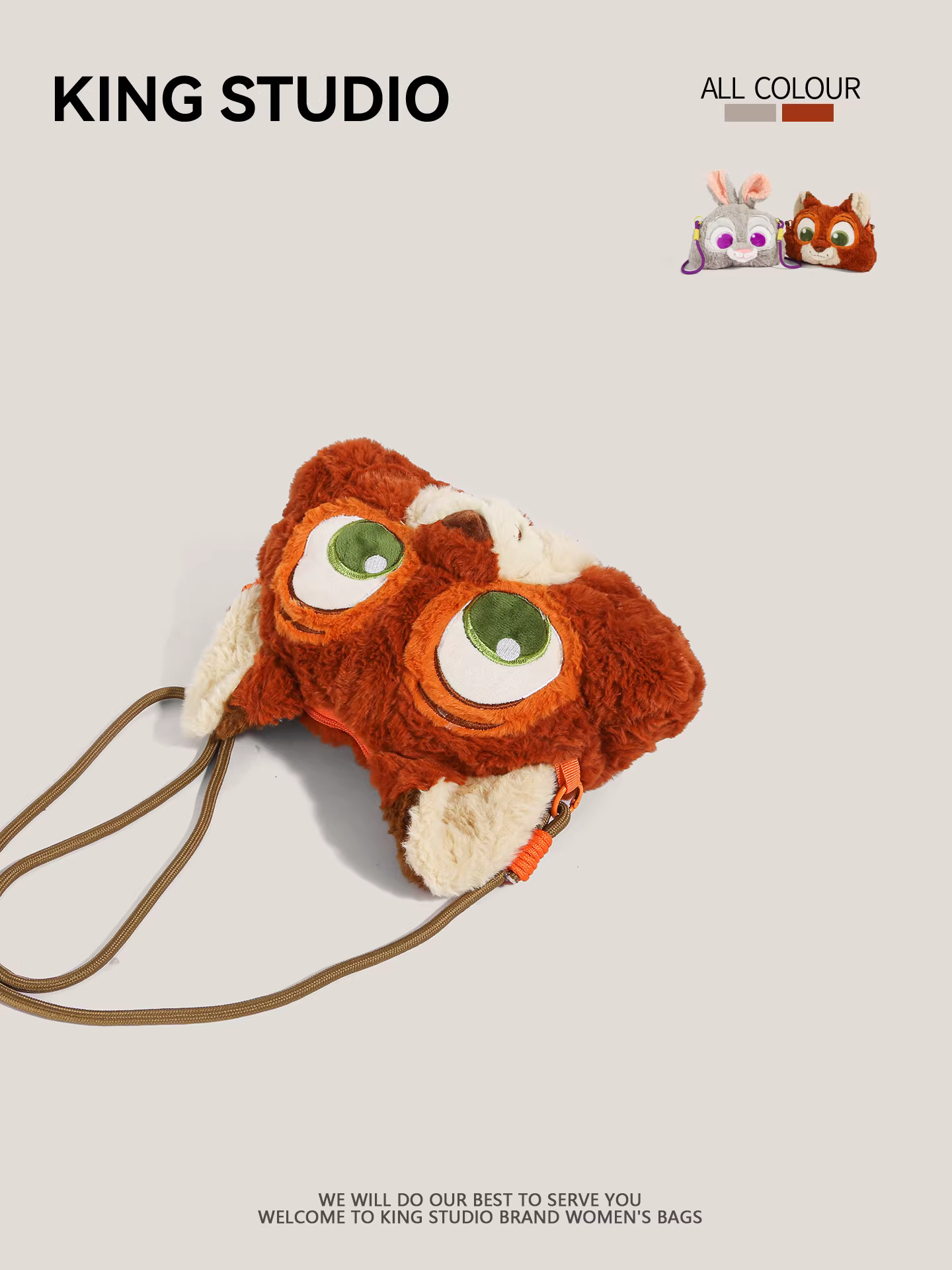 Túi lông thú Judy Nick Fox Zootopia 2026 mới dễ thương hoạt hình, đeo vai/chéo