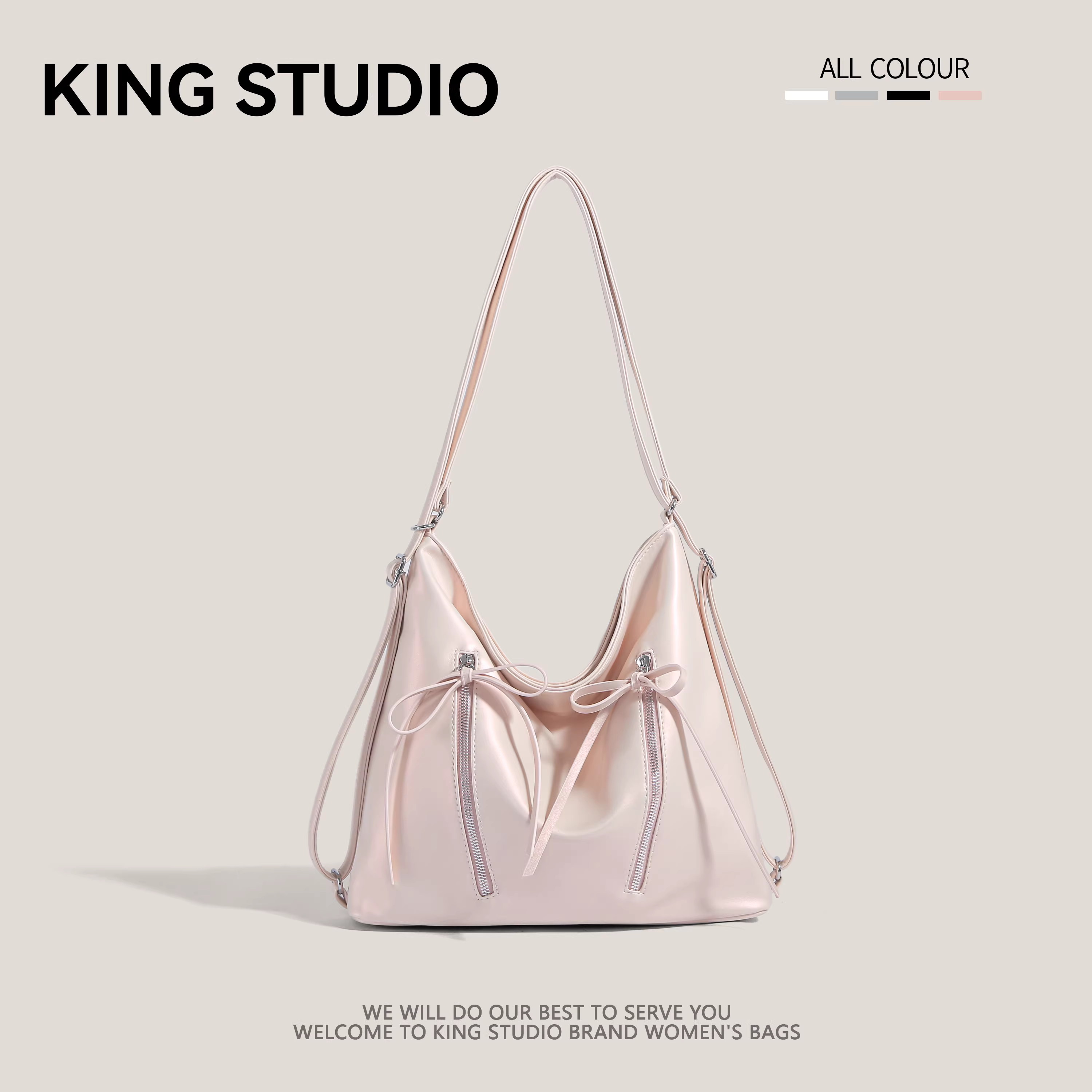 Túi đeo vai nữ kiểu nơ thời trang Hàn Quốc mới 2025, túi tote cỡ lớn, phong cách giản dị, dung tích lớn