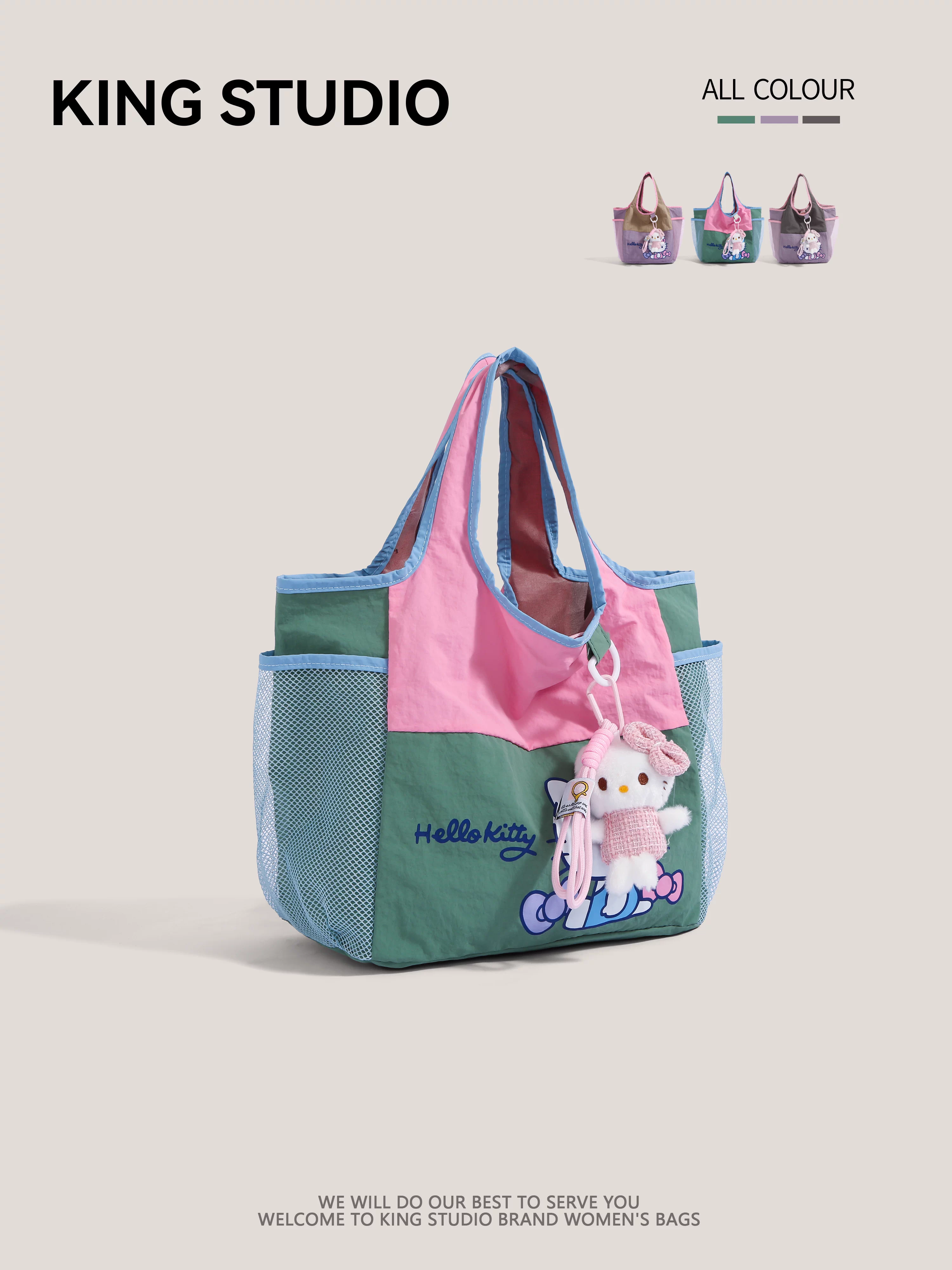 Túi xách Hello Kitty dễ thương dành cho nữ 2025, mẫu mới, chống thấm, kiểu dáng túi mua sắm