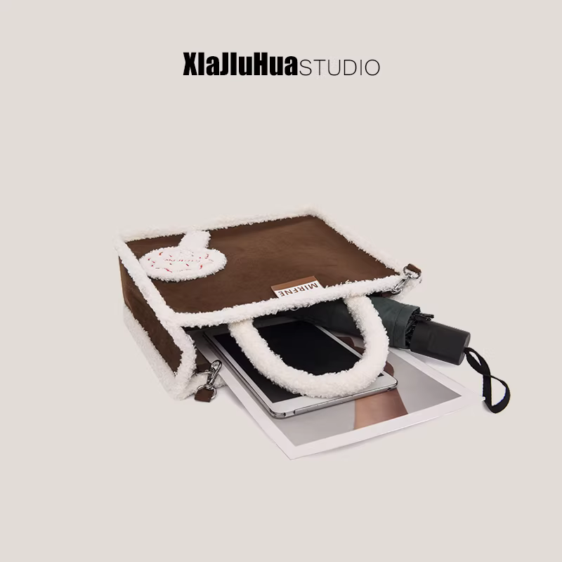 Túi xách len cừu cao cấp DrinKing mẫu thu/đông 2025, đeo vai/chéo, dung tích lớn