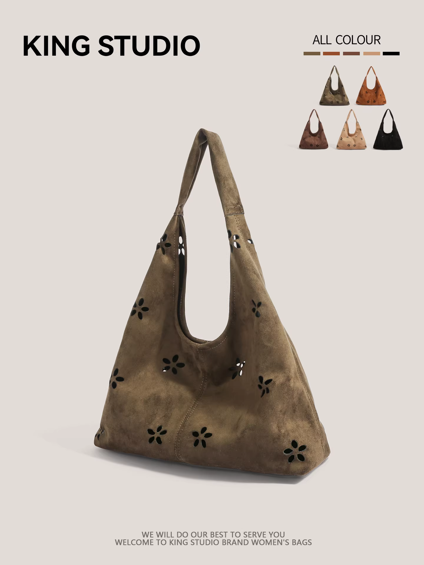 Túi đeo nách nữ thời trang Hàn Quốc thu đông 2025 mới, kiểu dáng khoét lỗ, đa năng, dùng làm túi đi làm