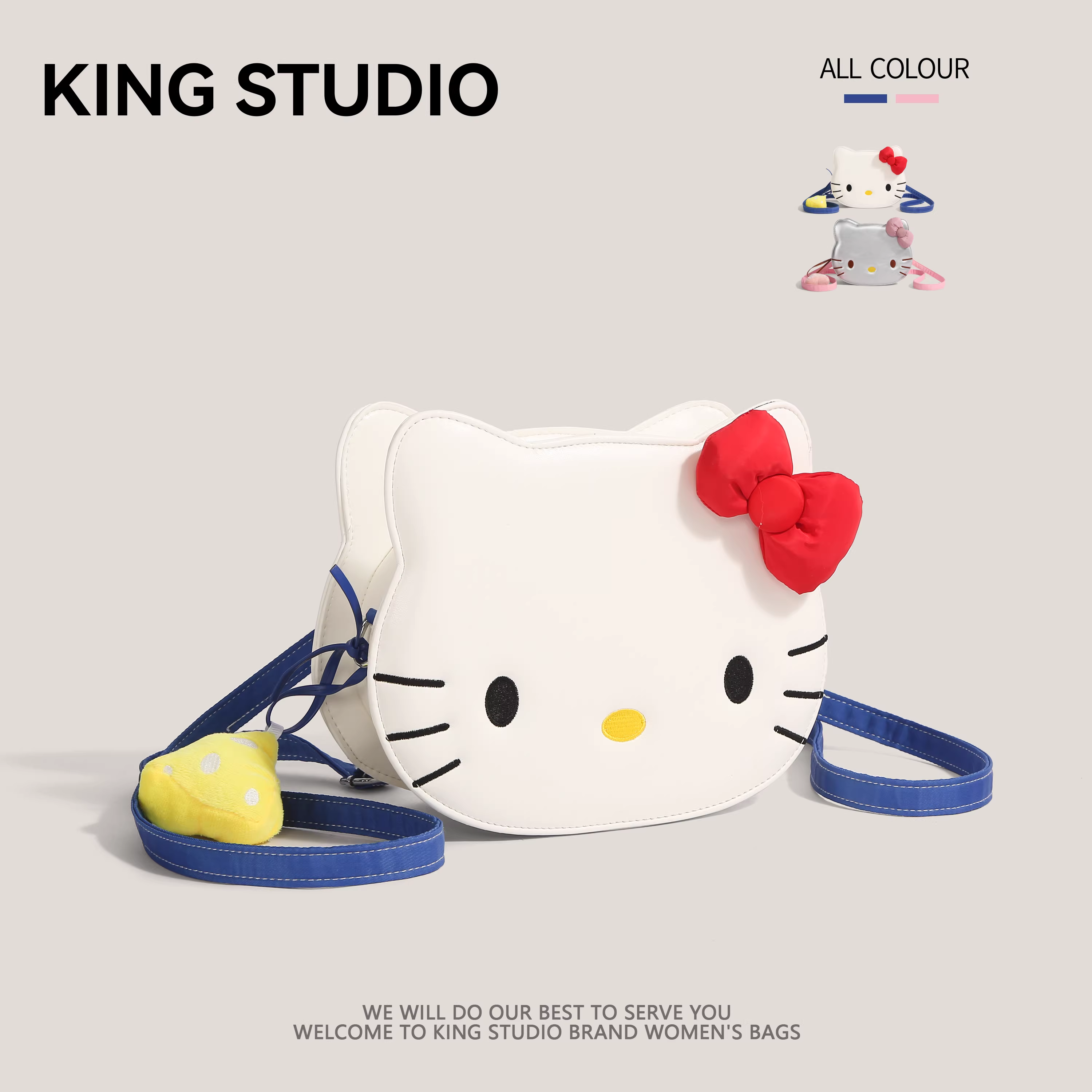 Ba lô Hello Kitty dễ thương dành cho nữ, mẫu mới 2025, túi đeo vai phong cách ngọt ngào, dung tích lớn, túi tote đi làm