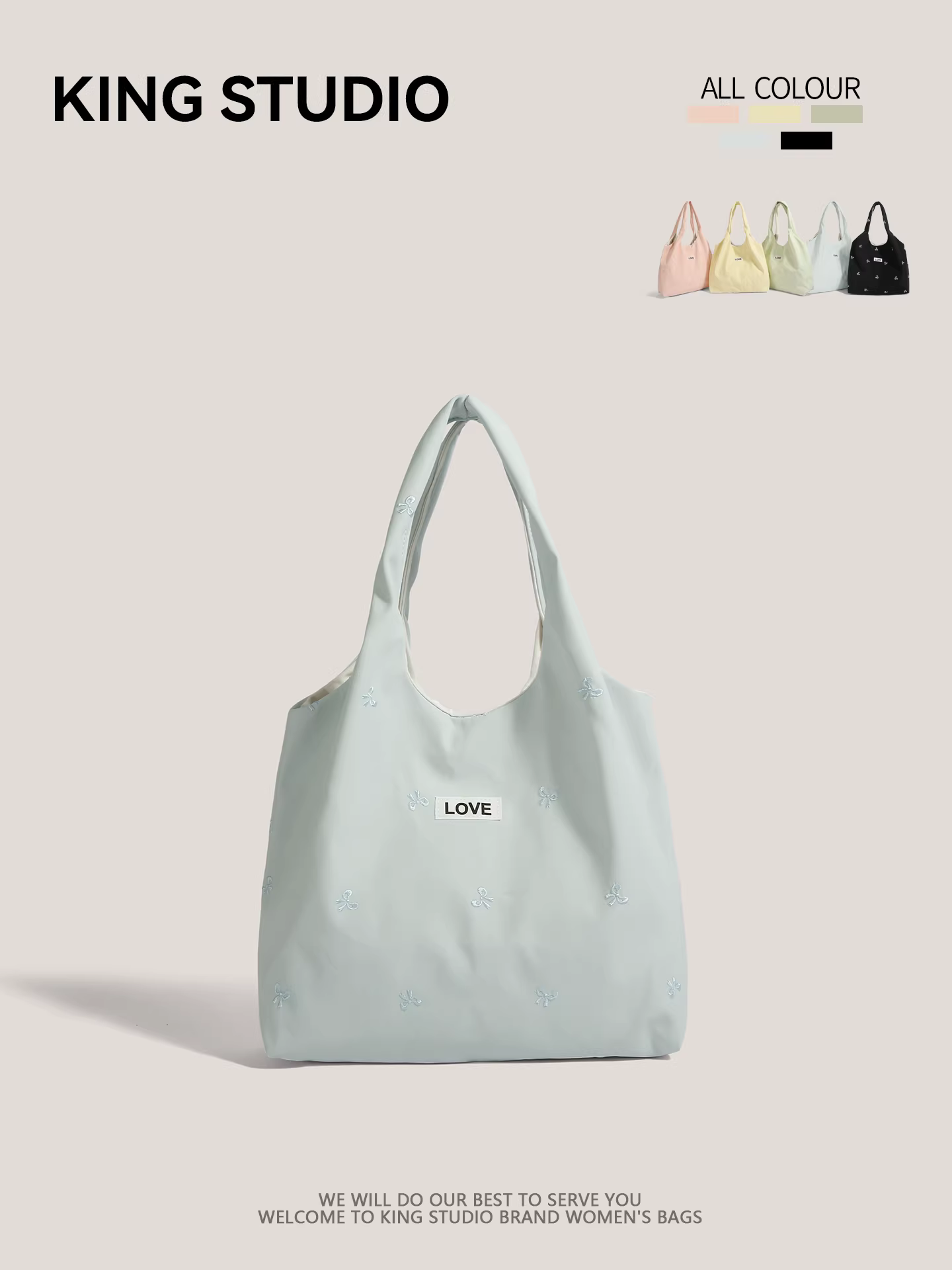 Túi vải bố nơ thời trang dành cho nữ 2025, túi đeo vai cỡ lớn, phong cách thường ngày, dành cho học sinh đi học và đi làm