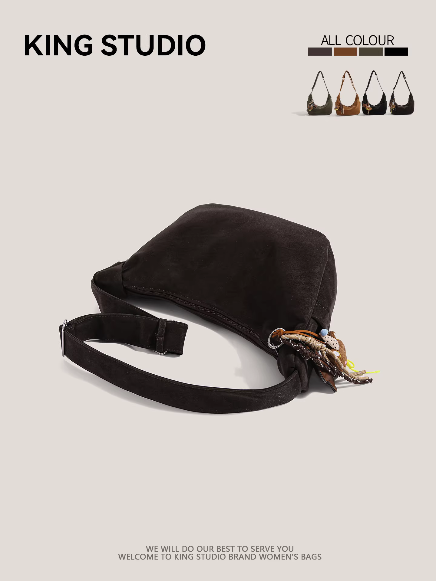 Túi xách nữ da lộn retro cao cấp, dung tích lớn, mẫu mới 2026, thời trang, phong cách thường ngày, đa năng, đeo chéo