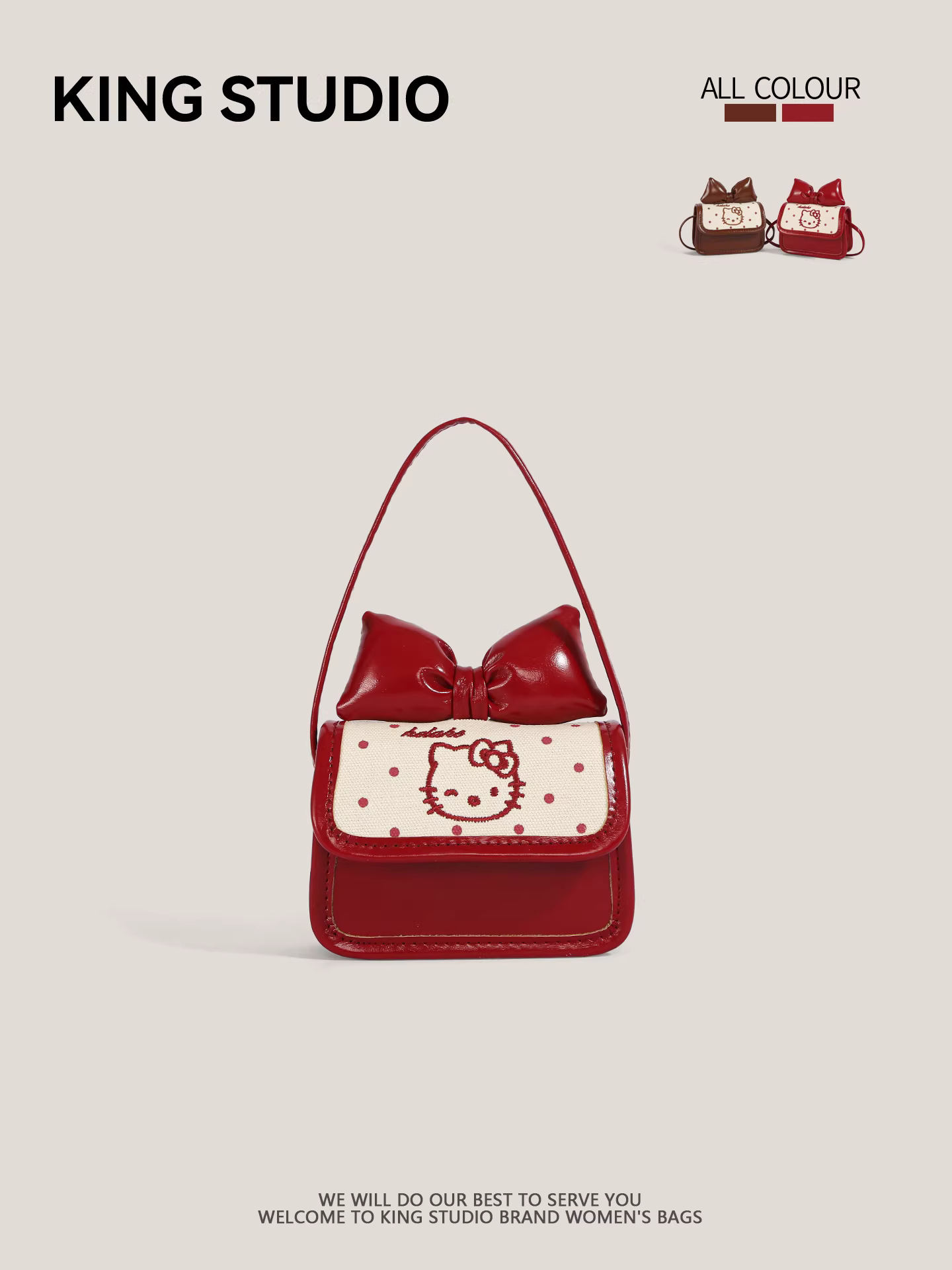 Túi vuông nhỏ hình Hello Kitty dễ thương dành cho nữ, mẫu mới 2026, túi đeo chéo mini hoạt hình Hello Kitty