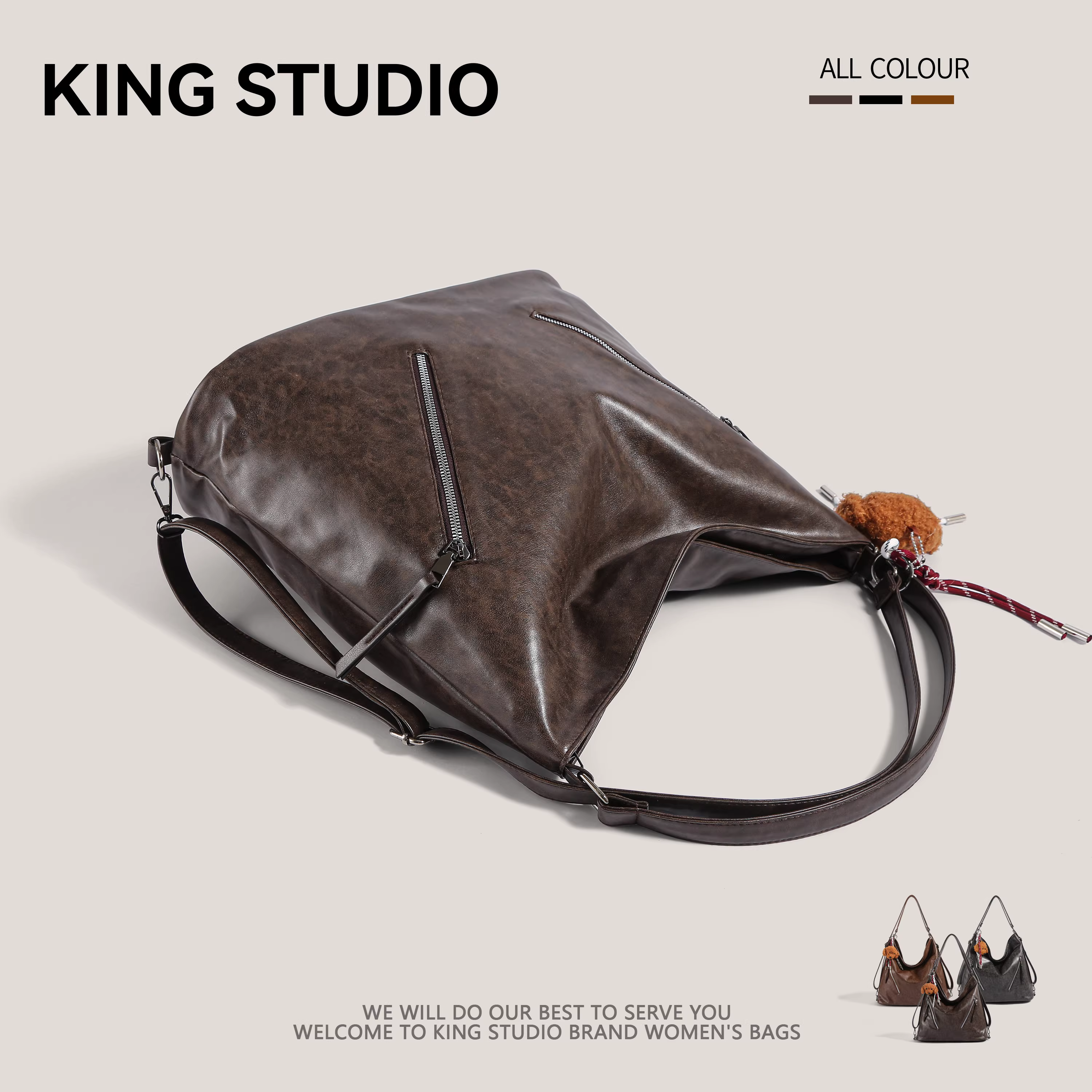 Ba lô retro nữ thời trang thu đông 2025, túi tote Hàn Quốc cá tính, balo đi làm dung tích lớn