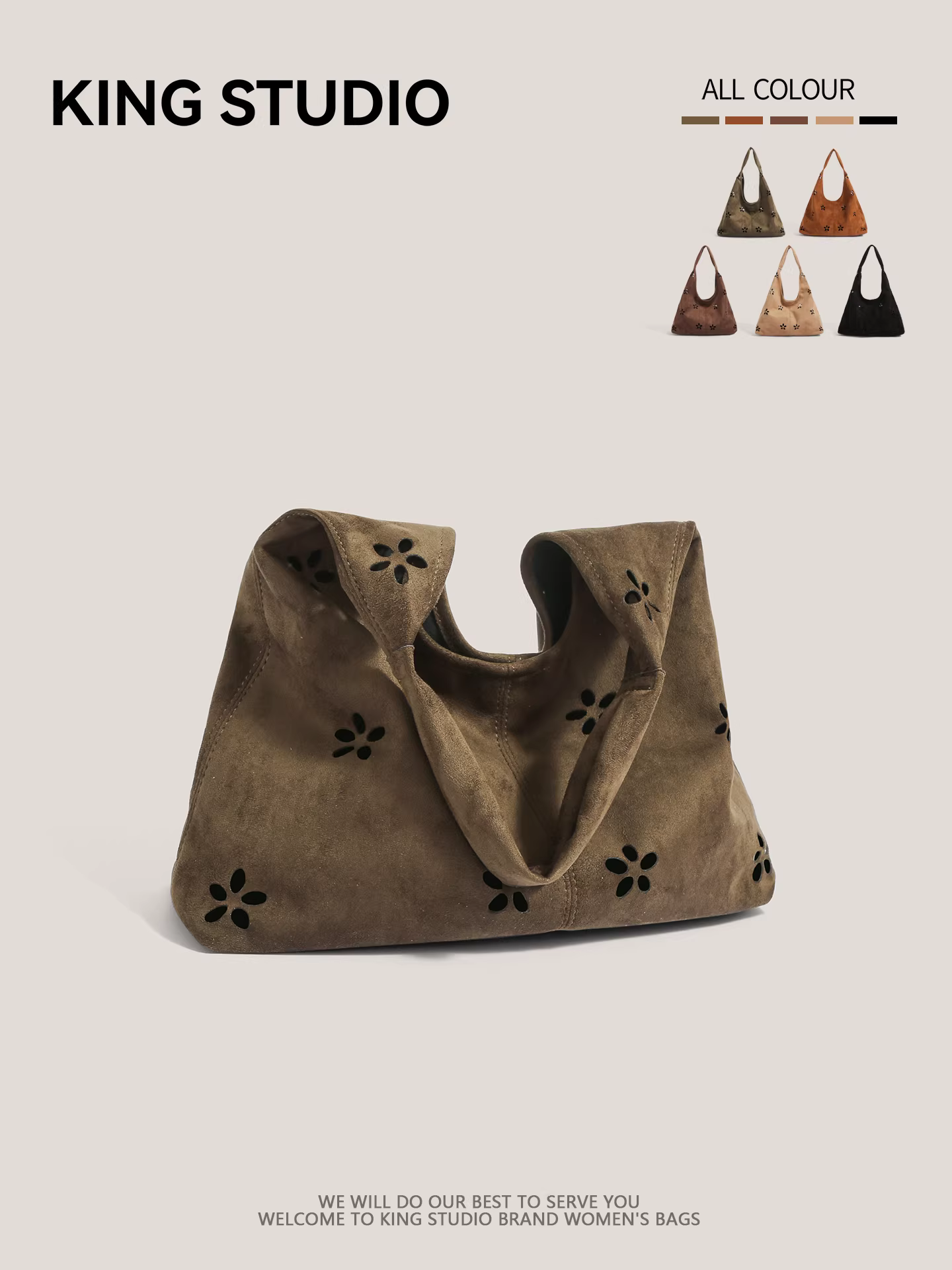 Túi đeo nách nữ thời trang Hàn Quốc thu đông 2025 mới, kiểu dáng khoét lỗ, đa năng, dùng làm túi đi làm