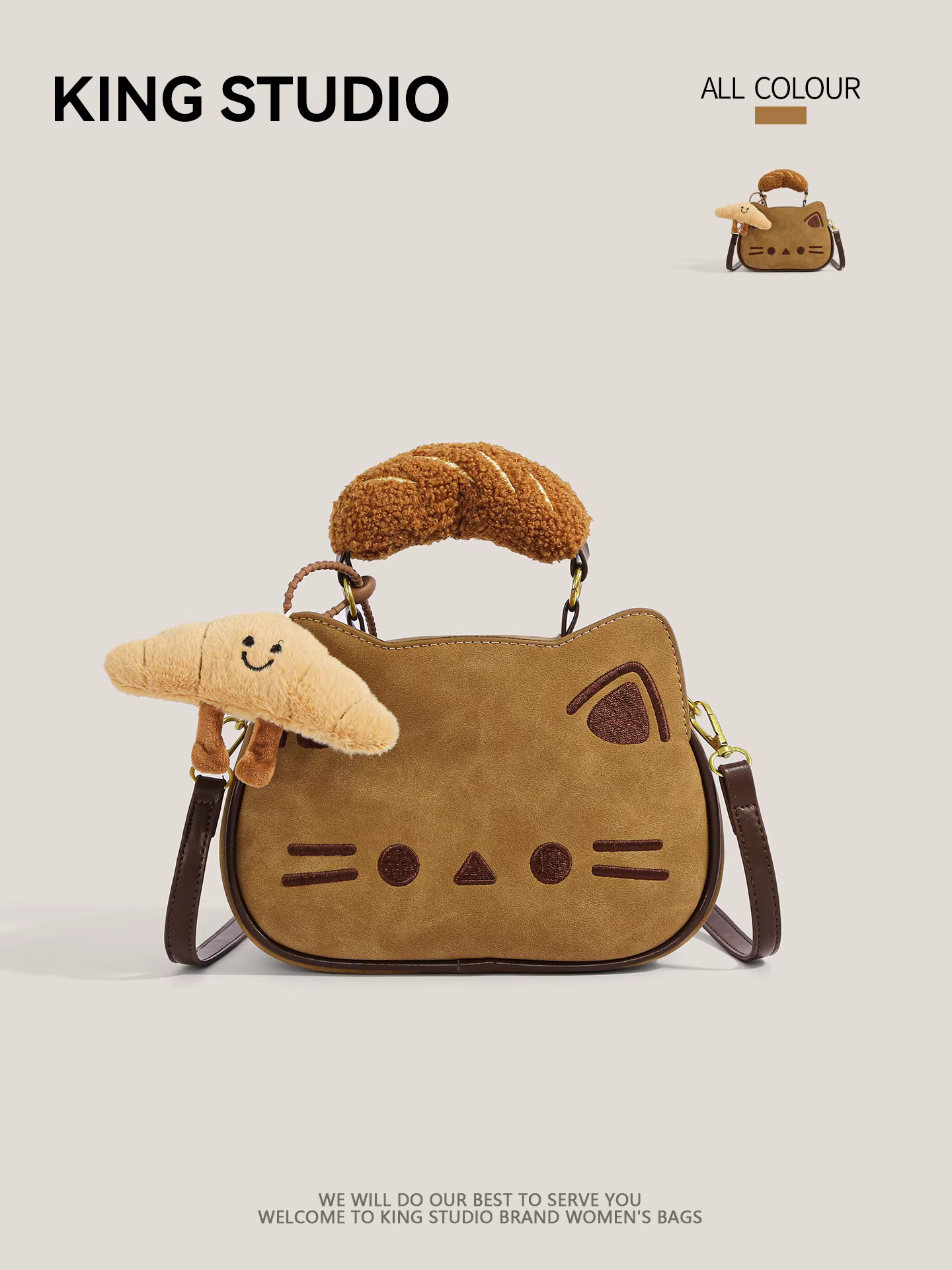 Túi xách mèo con dễ thương dành cho nữ, mẫu mới thu đông 2025, thiết kế độc đáo theo xu hướng, túi đeo vai retro đa năng, túi đeo chéo