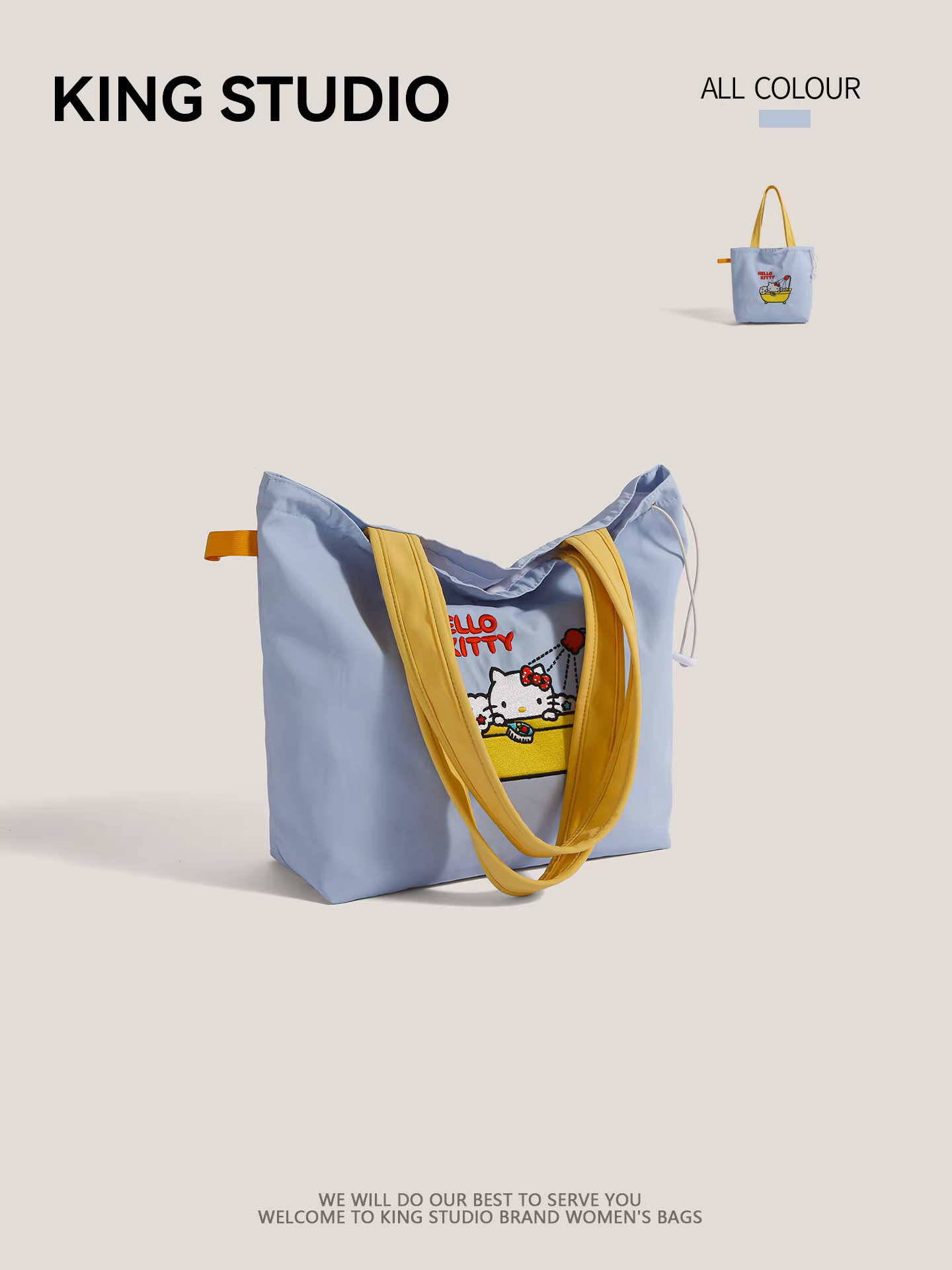 Túi vải Hello Kitty dễ thương dành cho nữ, mẫu mới 2025, dung tích lớn, túi đeo vai đi học/đi làm