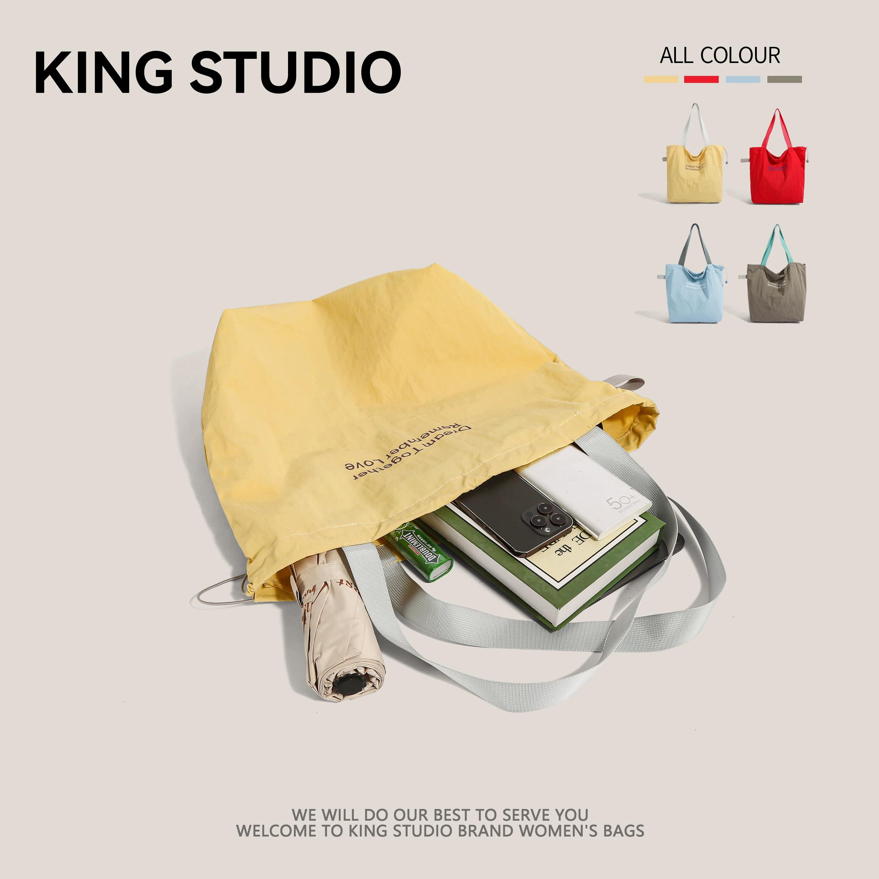 Túi đeo vai nữ chất liệu nylon cỡ lớn phong cách học sinh, mẫu mới 2025, thời trang hè, đa năng, túi tote thường ngày