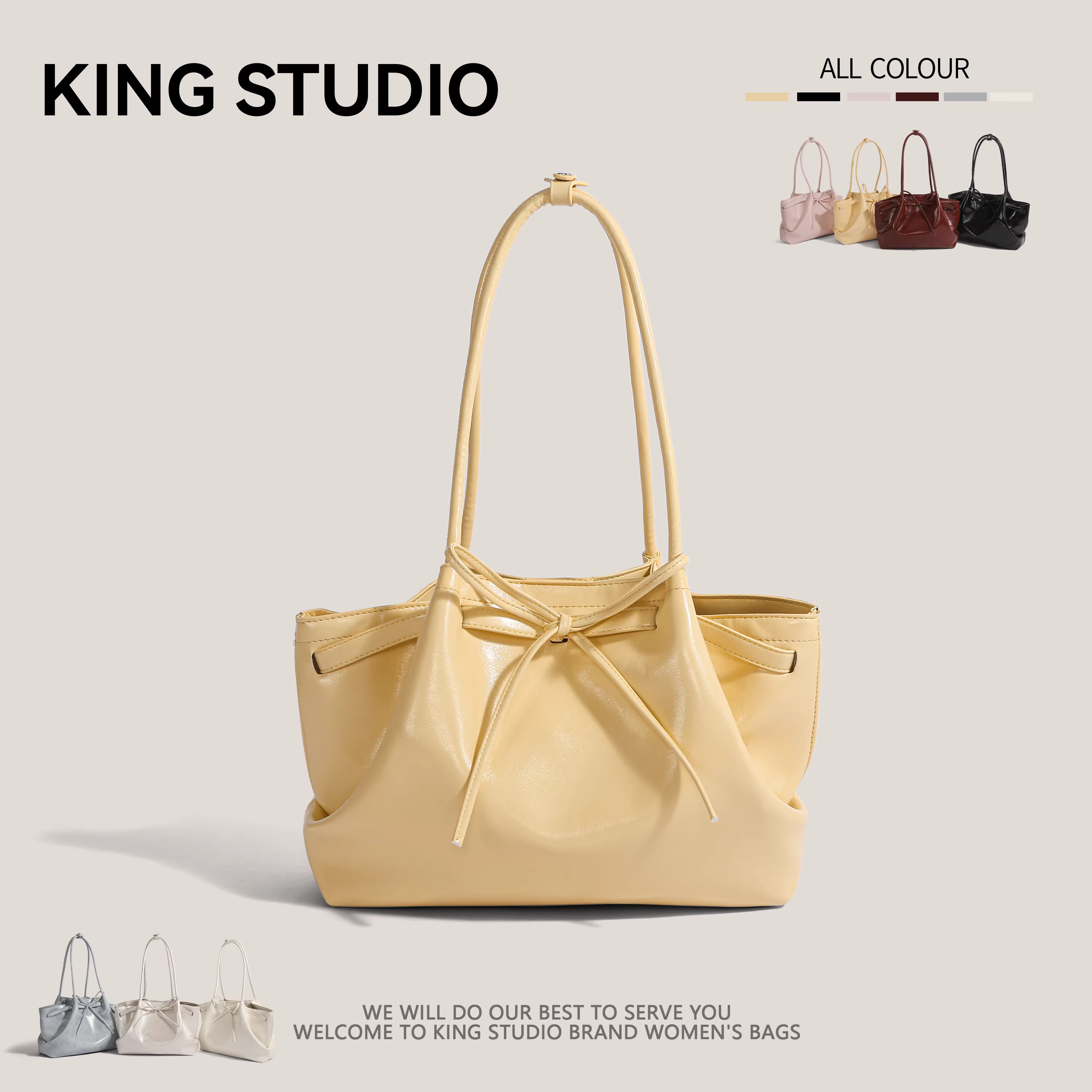 Túi xách kiểu giỏ Hàn Quốc dành cho nữ, mẫu mới 2025, thời trang đa năng, túi đeo vai, túi tote nơ.