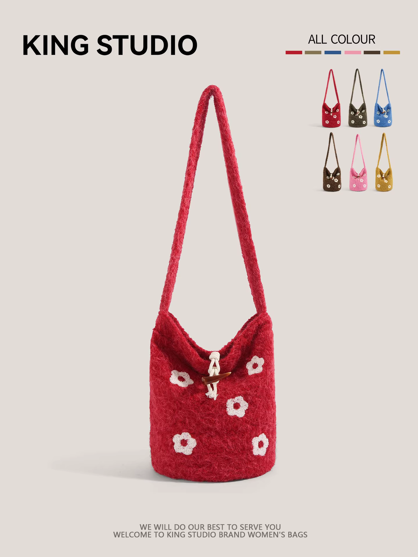 Túi đeo vai dáng xô thêu hoa phong cách Hàn Quốc dành cho nữ, mẫu mới 2026, thời trang xu hướng, phong cách học sinh, ngọt ngào, độc đáo