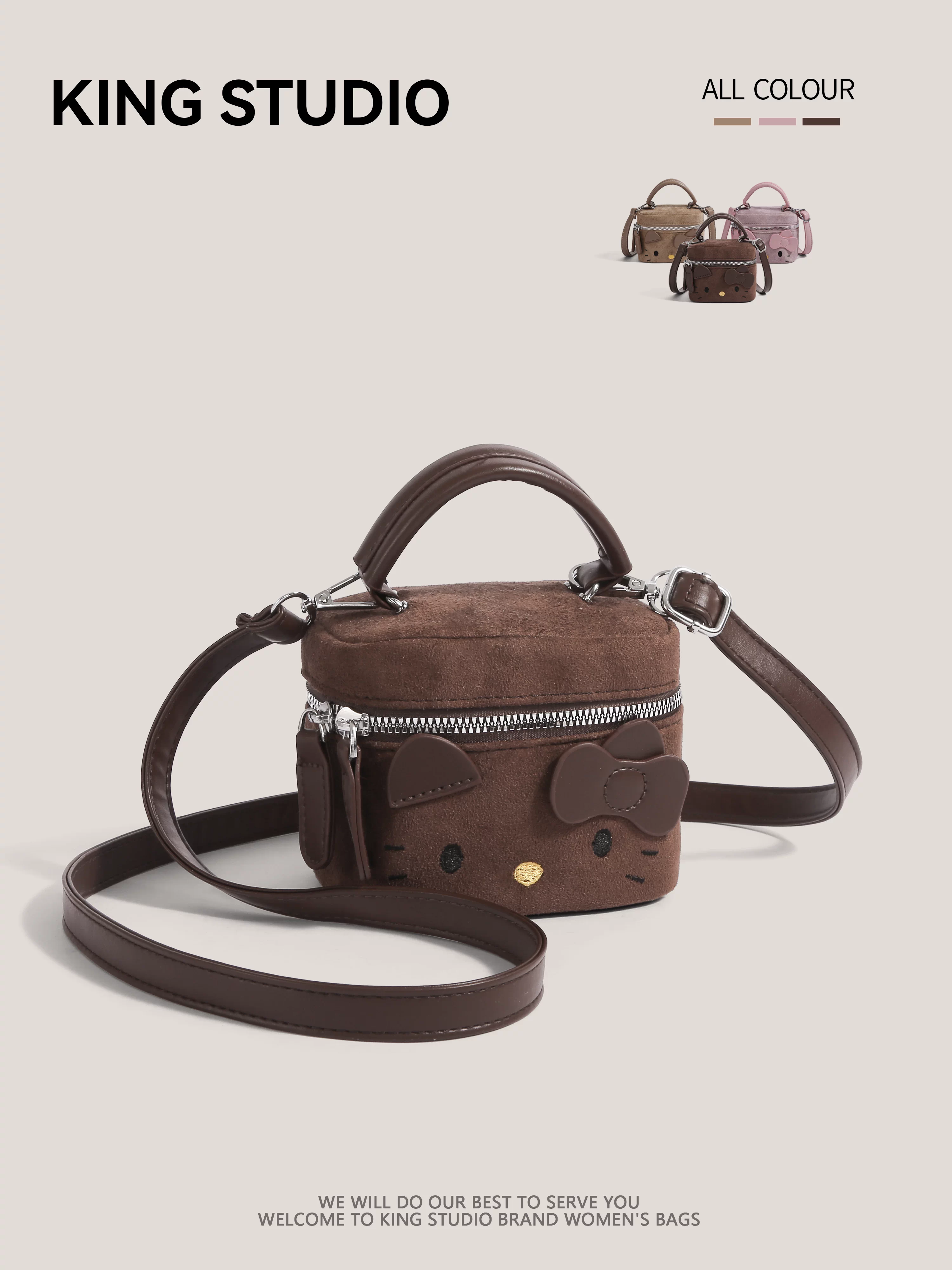 Túi xách Hello Kitty dễ thương dành cho nữ, mẫu mới 2025, túi đeo vai/chéo mini hình Hello Kitty hoạt hình