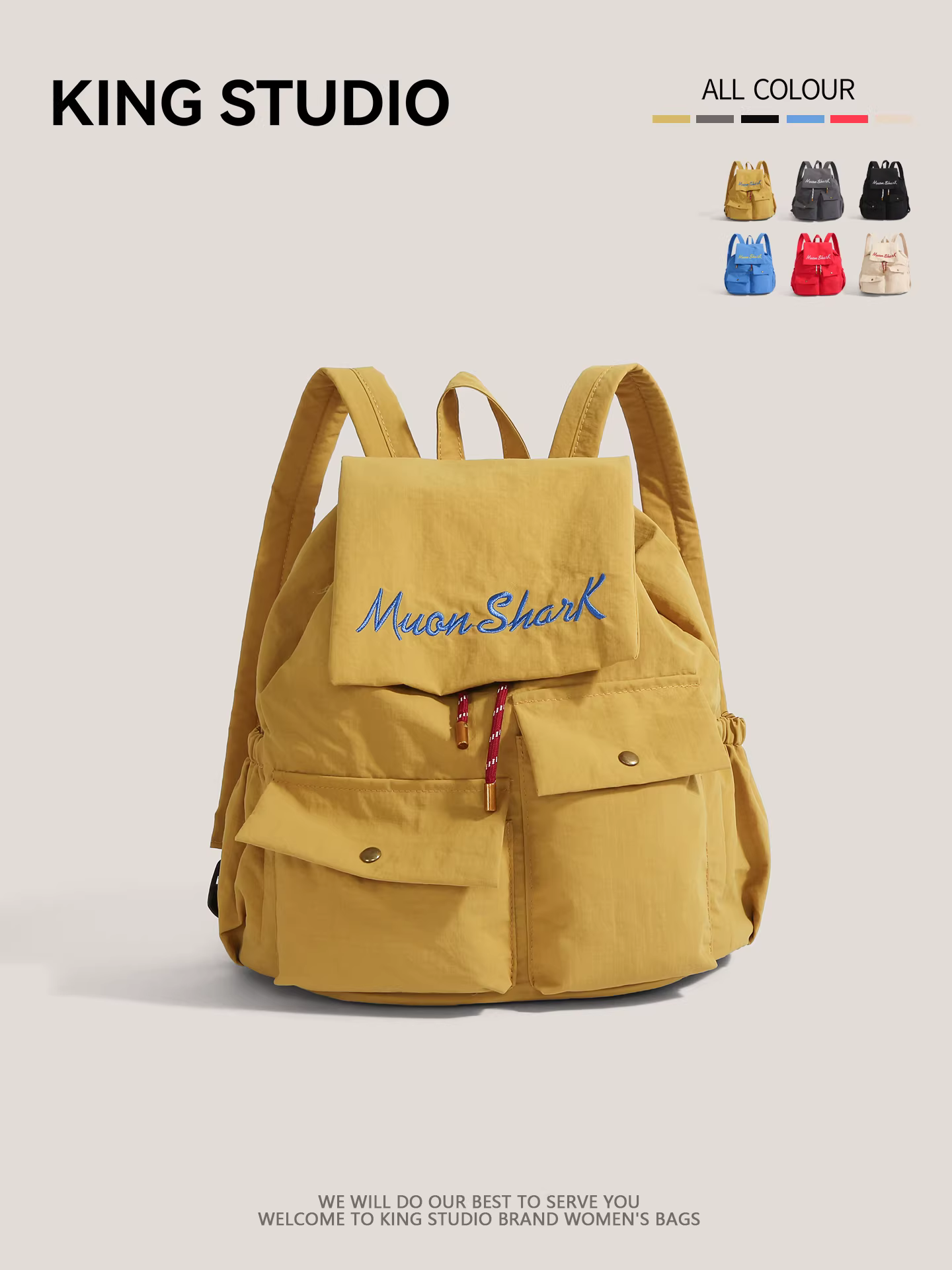 Ba lô chữ cái Hàn Quốc dành cho nữ 2025 kiểu mới nhẹ nhàng thời trang phong cách đại học túi du lịch dung tích lớn ba lô đi học