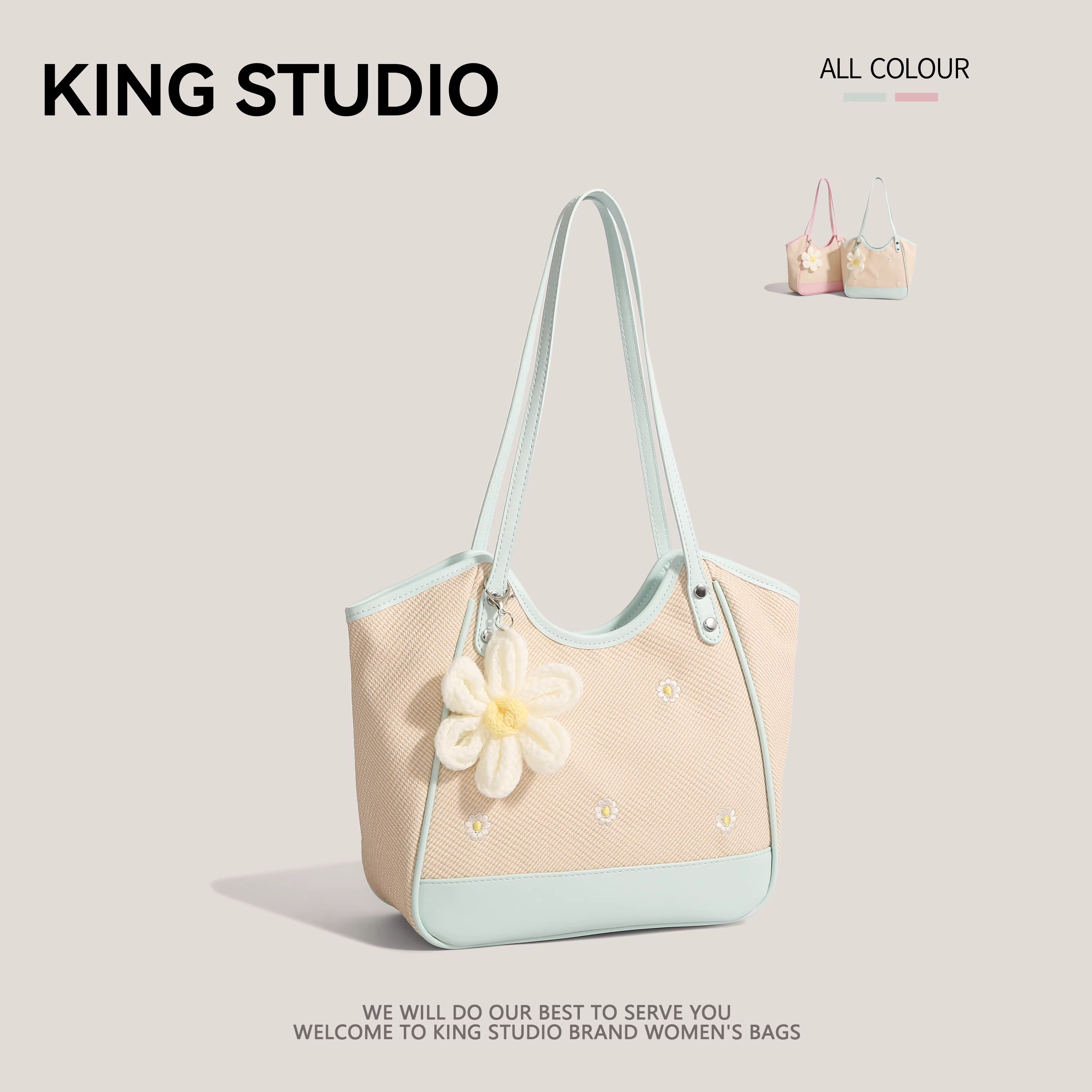 Túi xách đi biển dệt kiểu dáng nghỉ dưỡng dành cho nữ, mẫu mới 2025, ngọt ngào và cao cấp, đa năng, dùng làm túi đeo vai đi làm