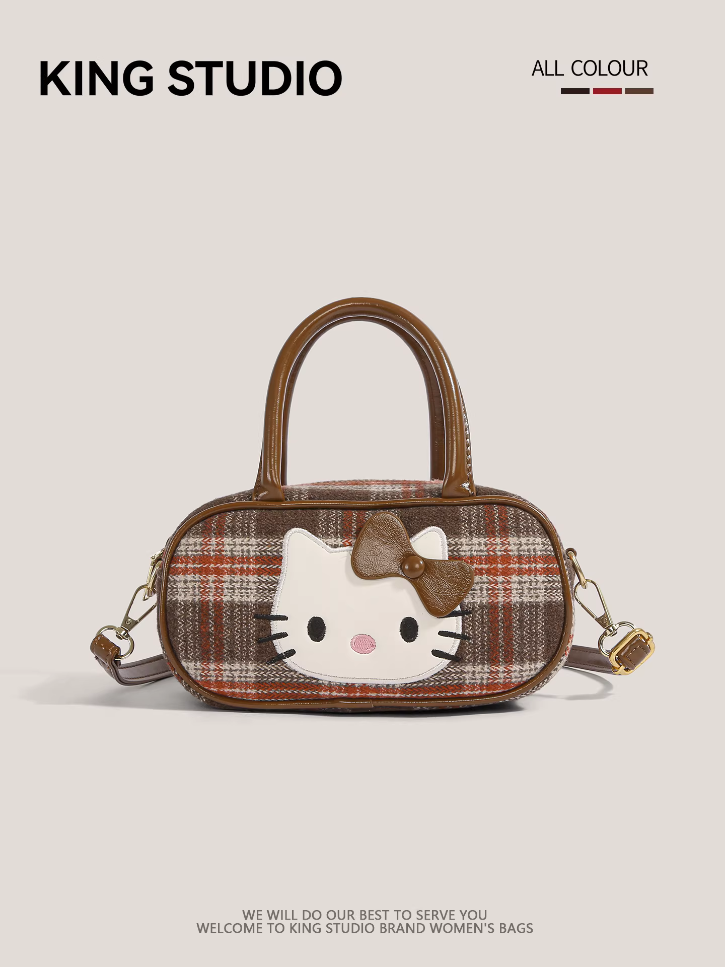 Túi xách Hello Kitty dễ thương dành cho nữ, mẫu mới 2025, thiết kế hoạt hình Hello Kitty độc đáo, đeo vai, đeo chéo