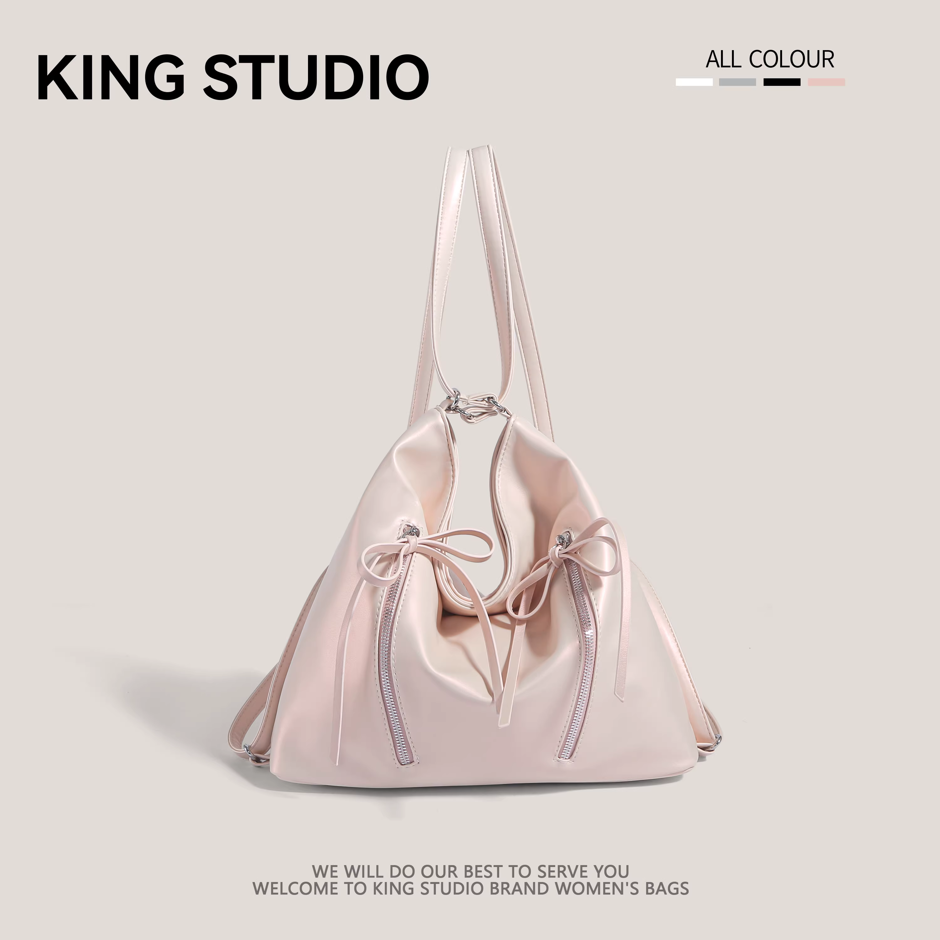 Túi đeo vai nữ kiểu nơ thời trang Hàn Quốc mới 2025, túi tote cỡ lớn, phong cách giản dị, dung tích lớn