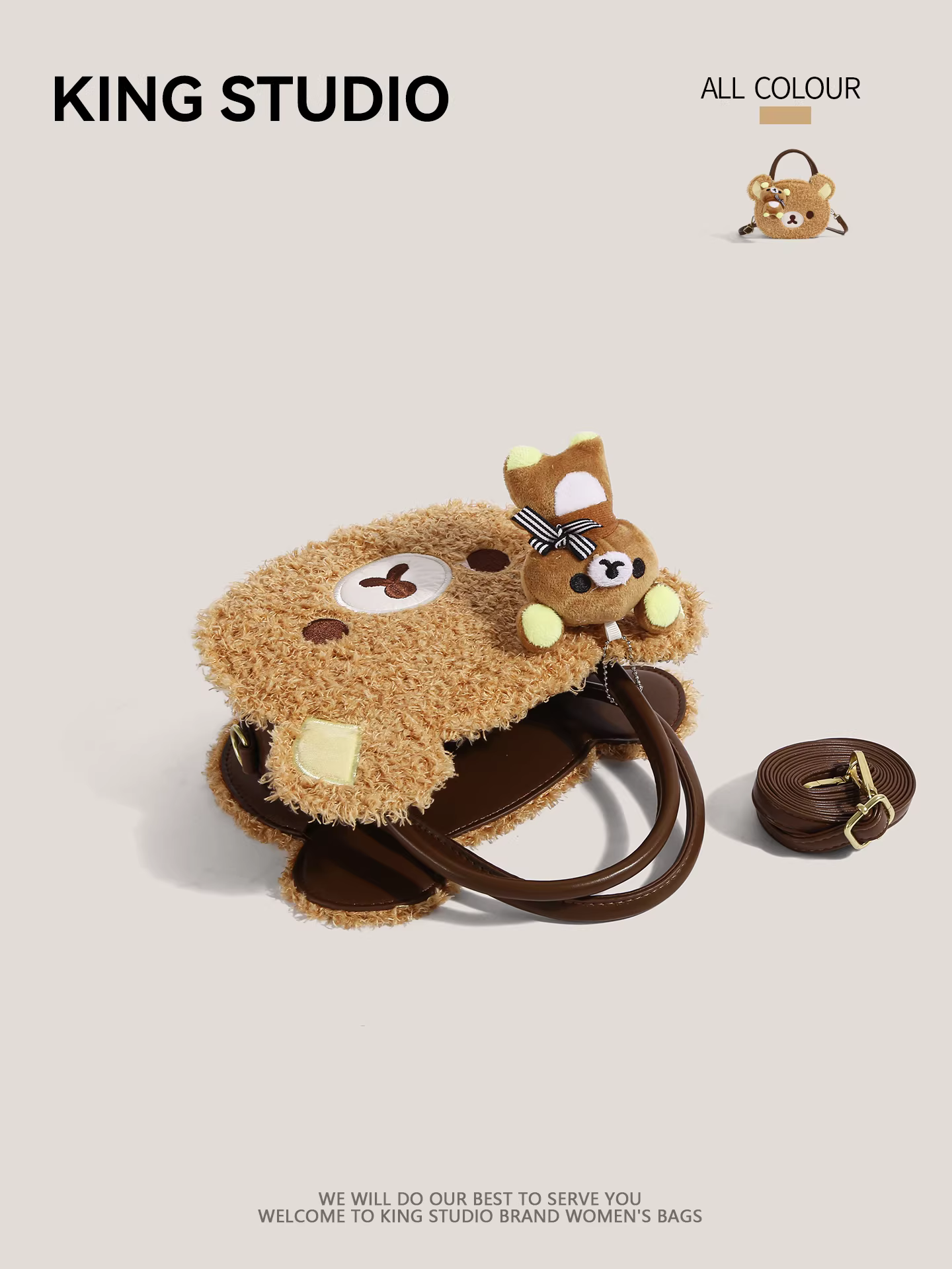 Túi xách gấu bông dễ thương dành cho nữ thiết kế mới lạ 2026, thời trang hoạt hình đa năng, đeo vai, đeo chéo