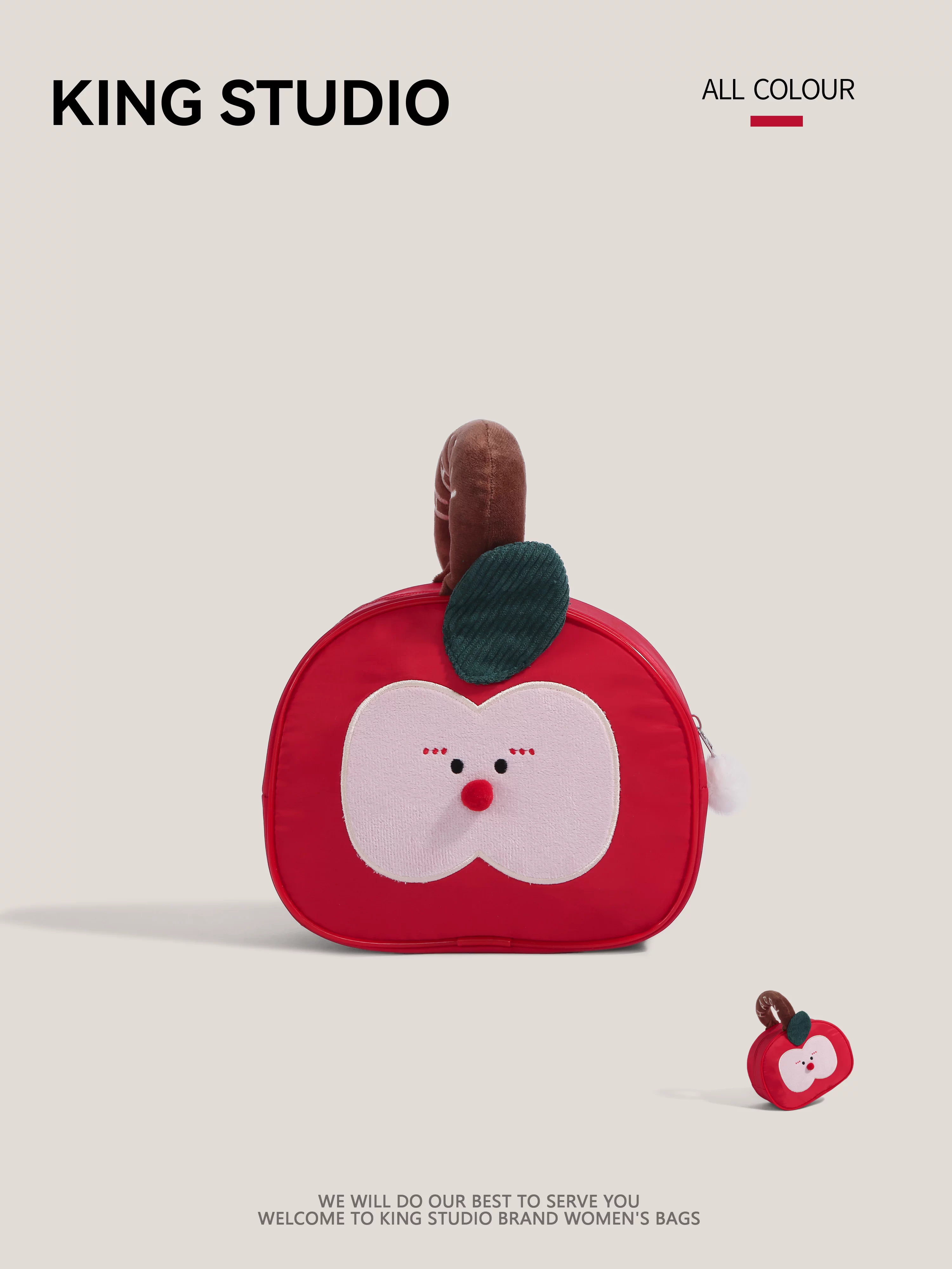 Túi đựng mỹ phẩm Apple dễ thương dành cho nữ 2026 Túi xách tay mới Túi đựng đồ trang điểm Túi đựng đồ vệ sinh du lịch dung tích lớn