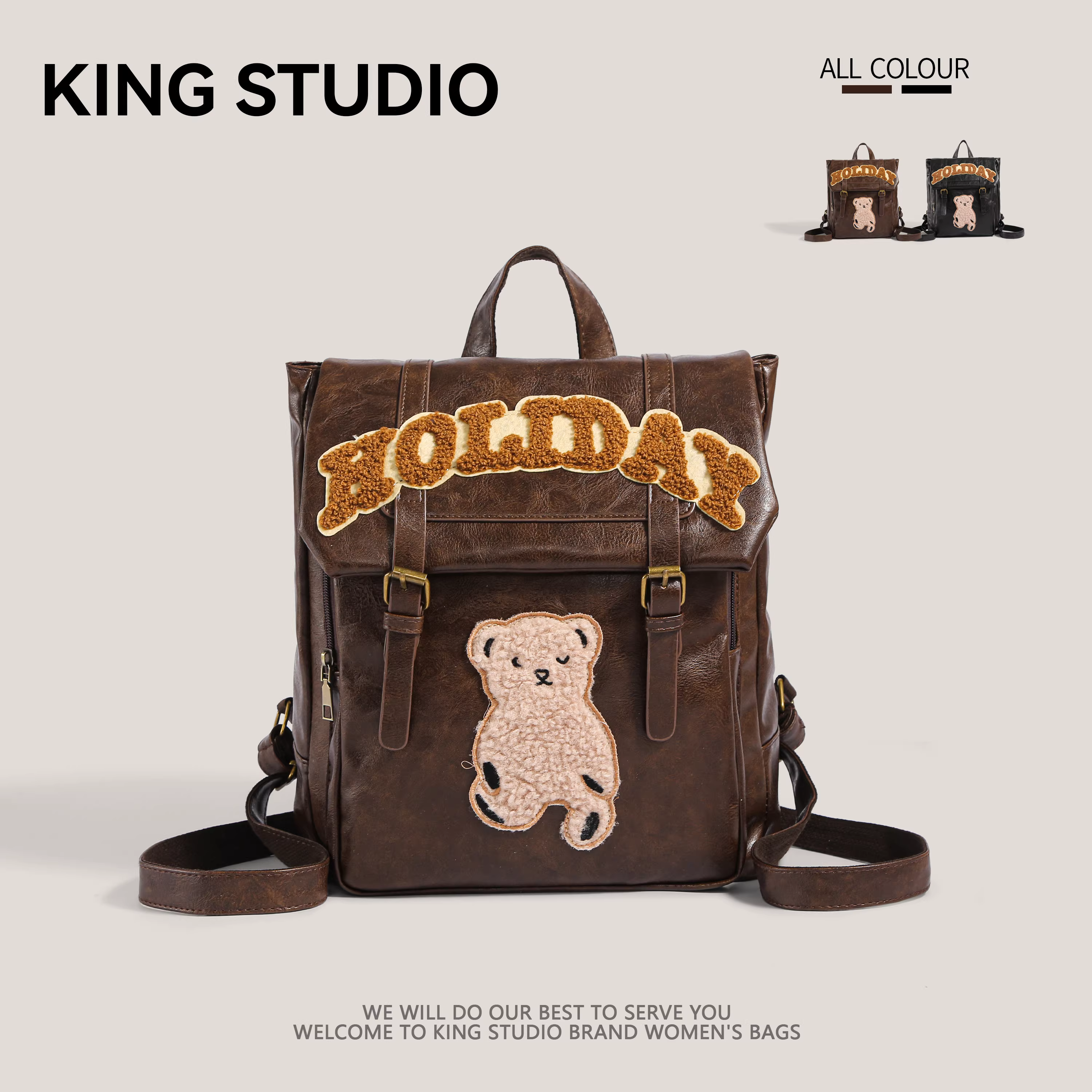 Ba lô nữ phong cách retro học sinh, mẫu mới 2025, kiểu Hàn Quốc thời thượng, ba lô chữ cái, đa năng, dung tích lớn, túi du lịch