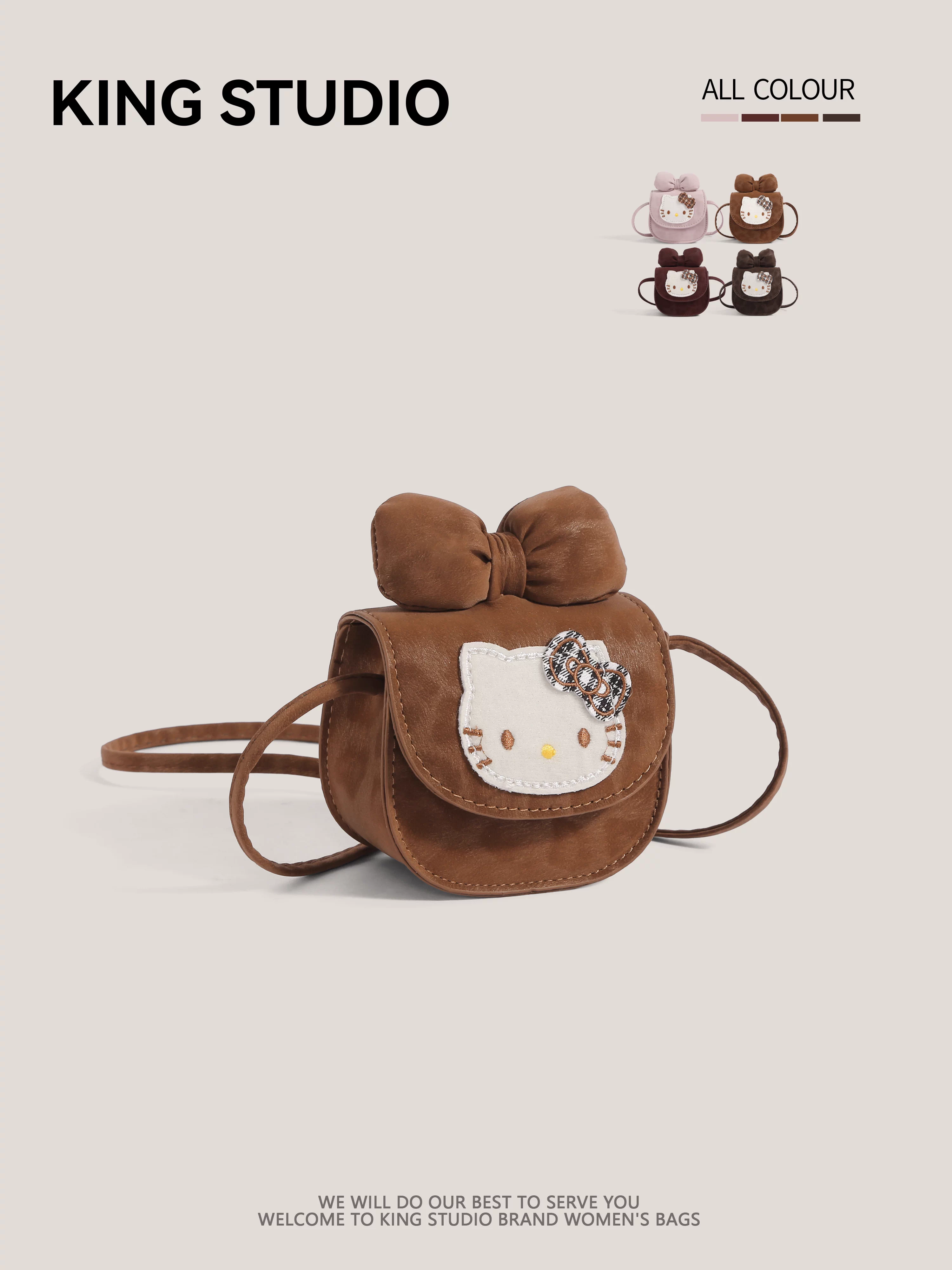 Túi Hello Kitty dễ thương dành cho nữ, mẫu mới thu đông 2025, hoạt hình Hello Kitty, túi đeo chéo mini đa năng