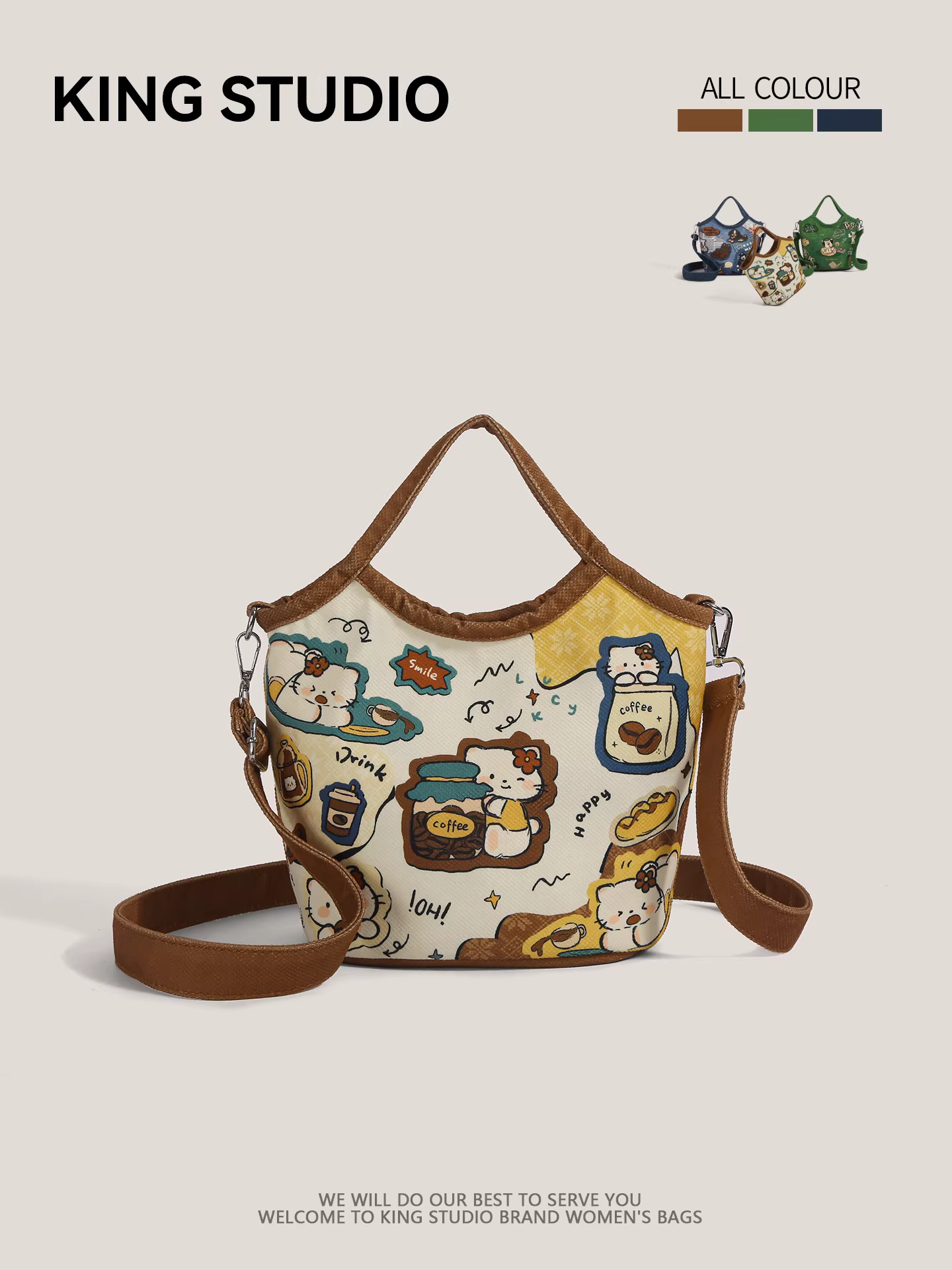 Túi tote Hello Kitty dành cho nữ 2025 mẫu mới dễ thương, túi đeo vai/chéo đa năng kiểu xô Hello Kitty