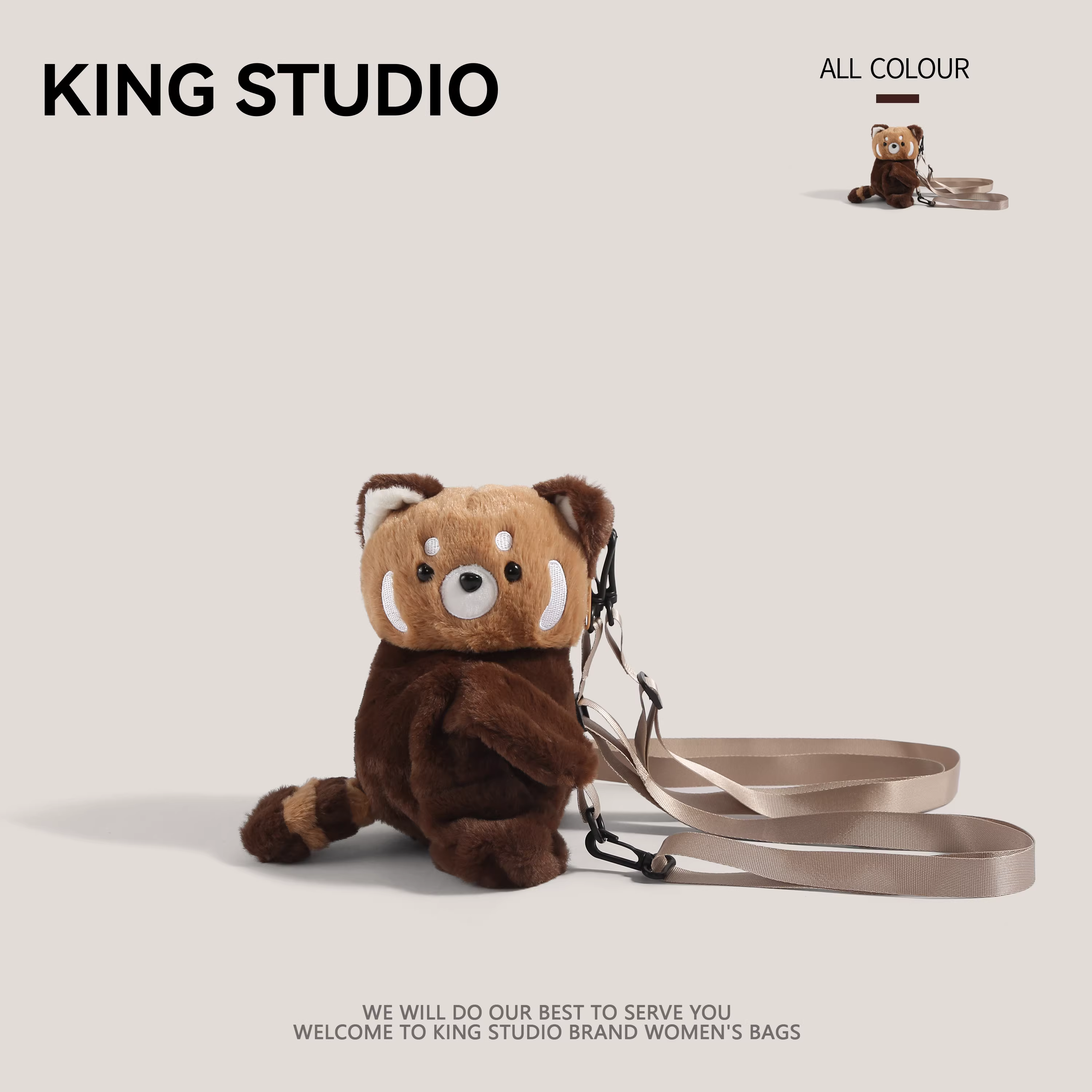 Túi đeo chéo thú bông Guli Guli Little Panda dễ thương, ba lô đồ chơi thú bông dành cho nữ, quà sinh nhật cho bé gái