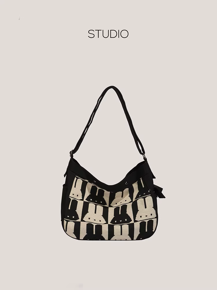 Túi vải bố cỡ lớn DrinKing dành cho nữ 2025 mẫu mới hình thỏ dễ thương đeo vai đeo chéo