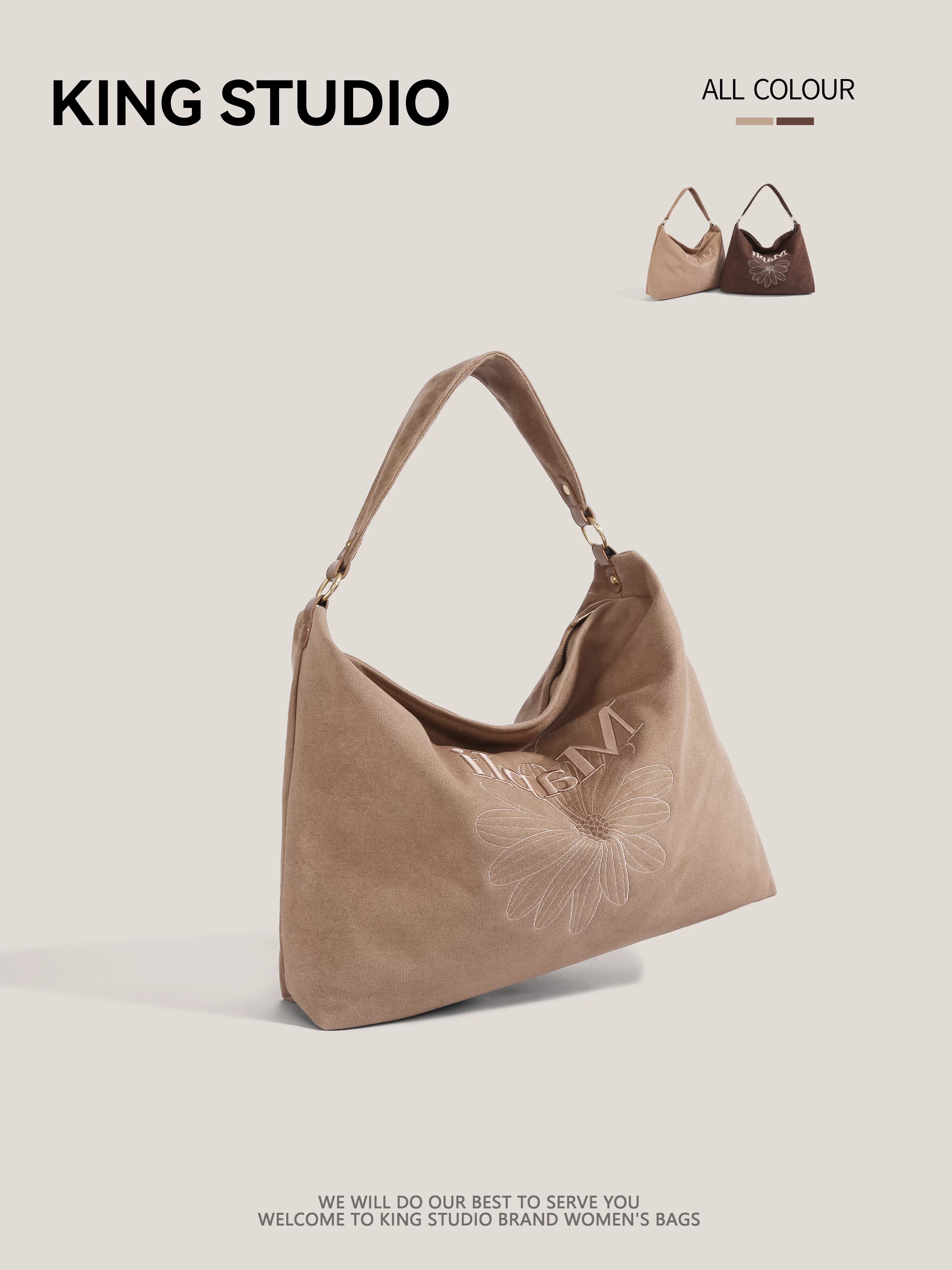 Túi tote thêu hoa cao cấp dành cho nữ, mẫu mới 2025, dung tích lớn, đeo vai/nách, đi làm, đeo chéo