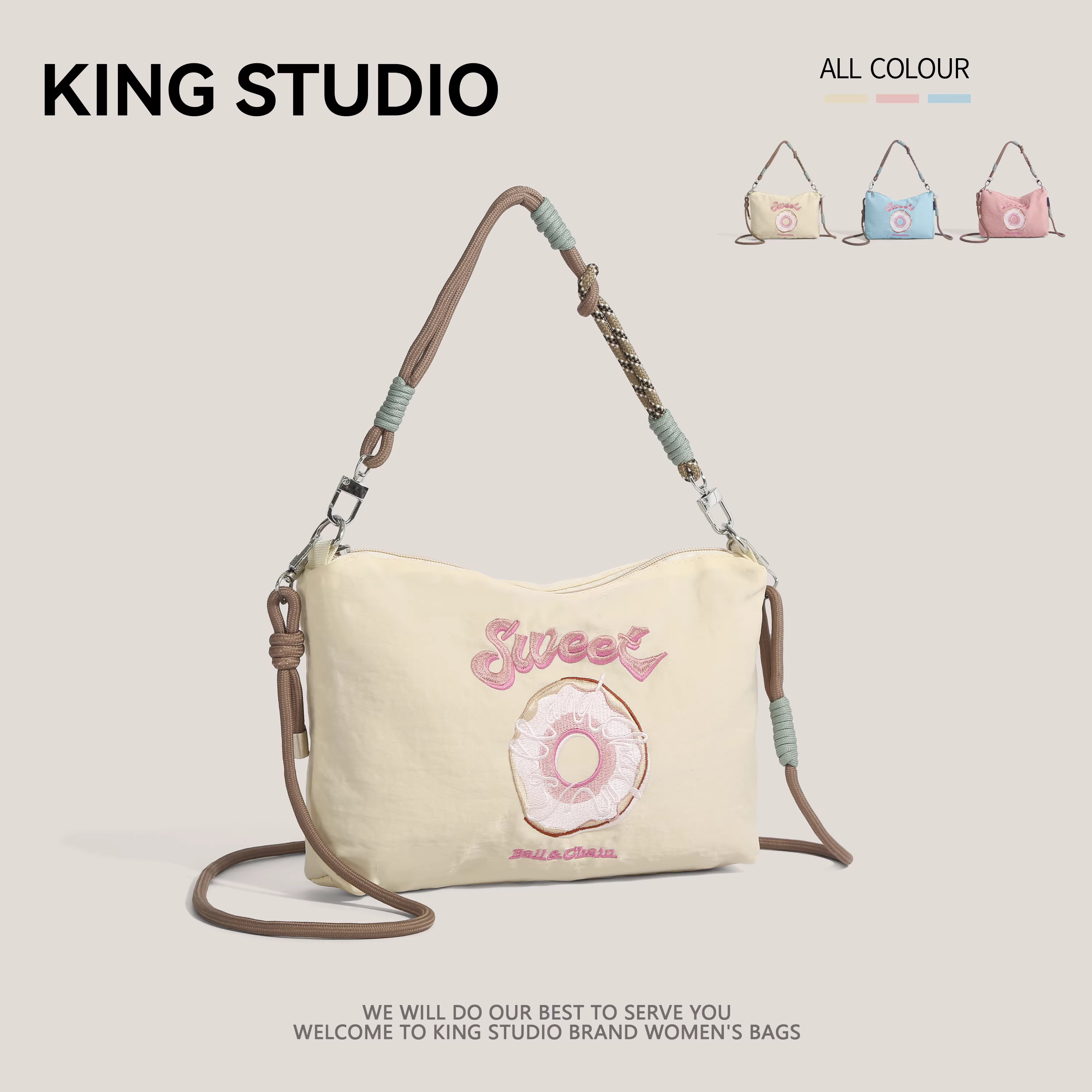 Túi mua sắm thân thiện với môi trường kiểu Nhật Bản, chất liệu nylon thêu, đa năng, dùng được khi đi làm, đeo vai, đeo chéo dành cho nữ