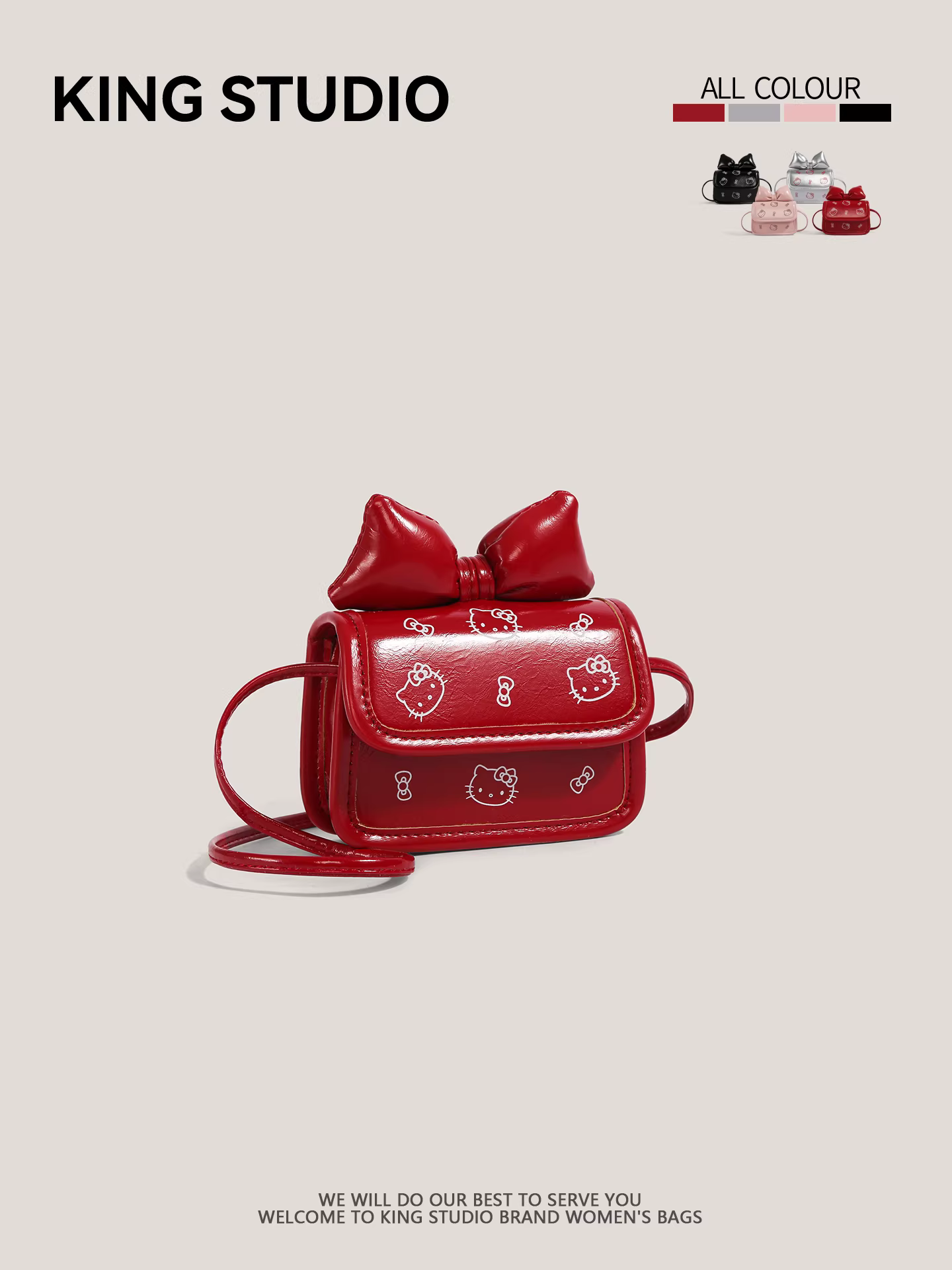 Túi vuông nhỏ xinh Hello Kitty dành cho nữ, mẫu mới 2025, túi đeo chéo đa năng mini Hello Kitty