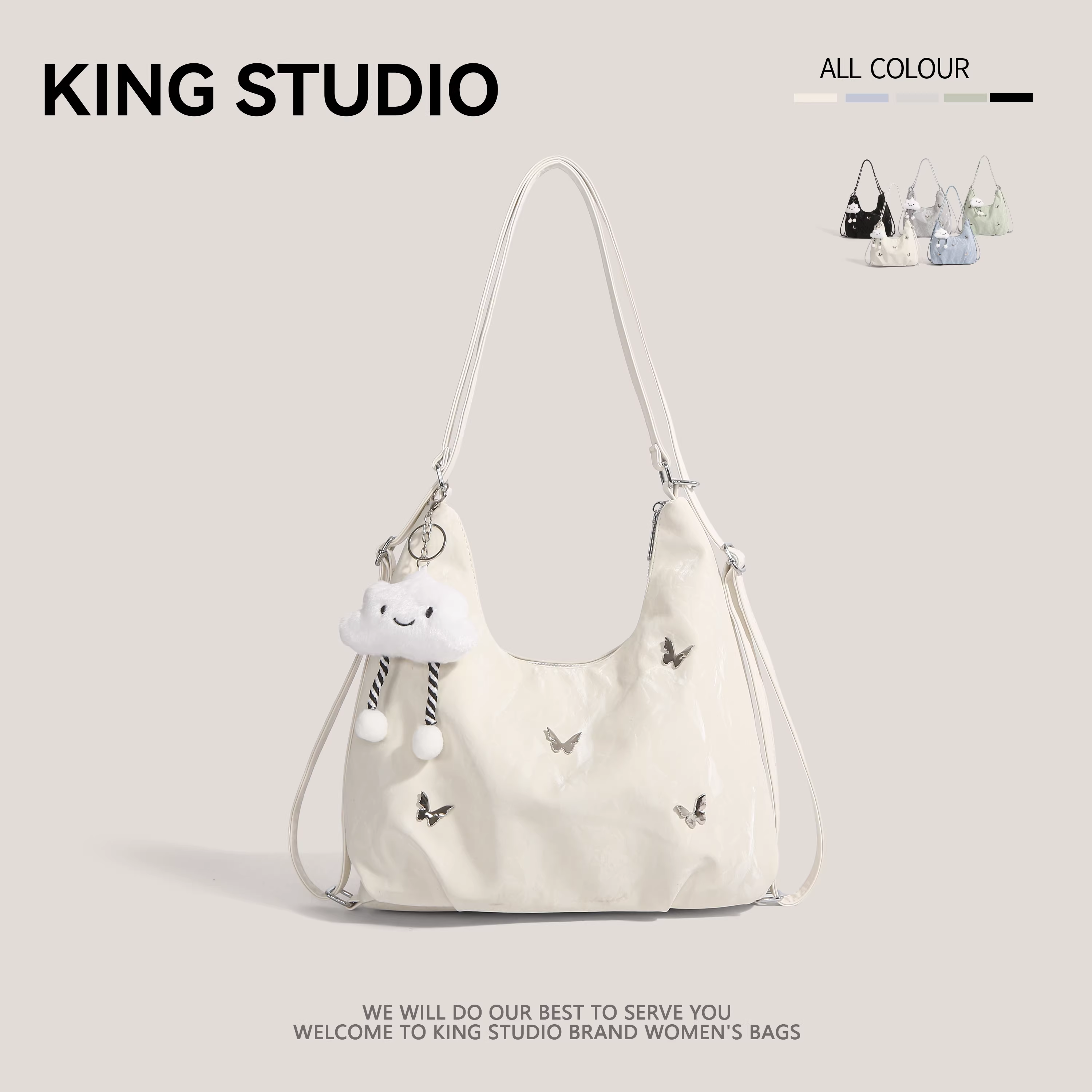 Túi xách nữ cỡ lớn mùa xuân hè 2025, thời trang mới, balo đi làm đa năng, túi đeo vai, túi tote